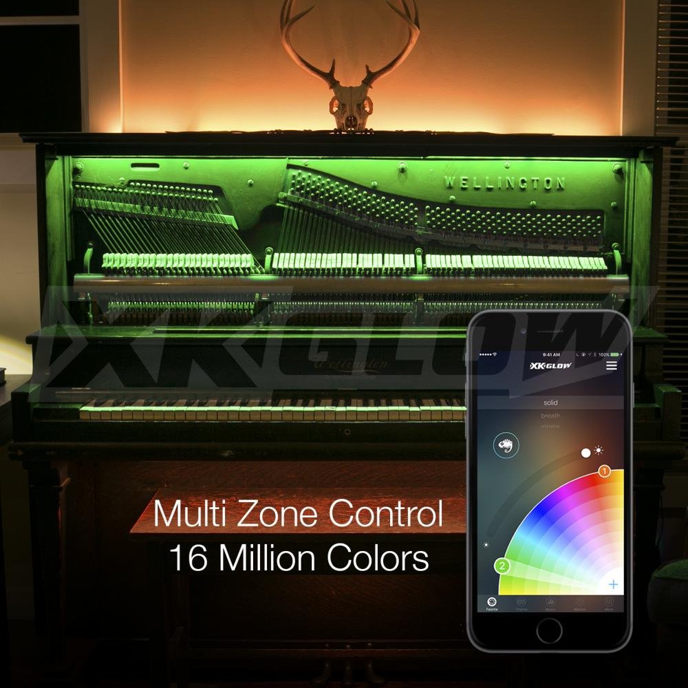 XKGLOW 8x3ft XK-Home-S-STA Flex Strip Million Color XKCHROME Smartphone App Controlled Home Indoor & Outdoor LED Light Kit