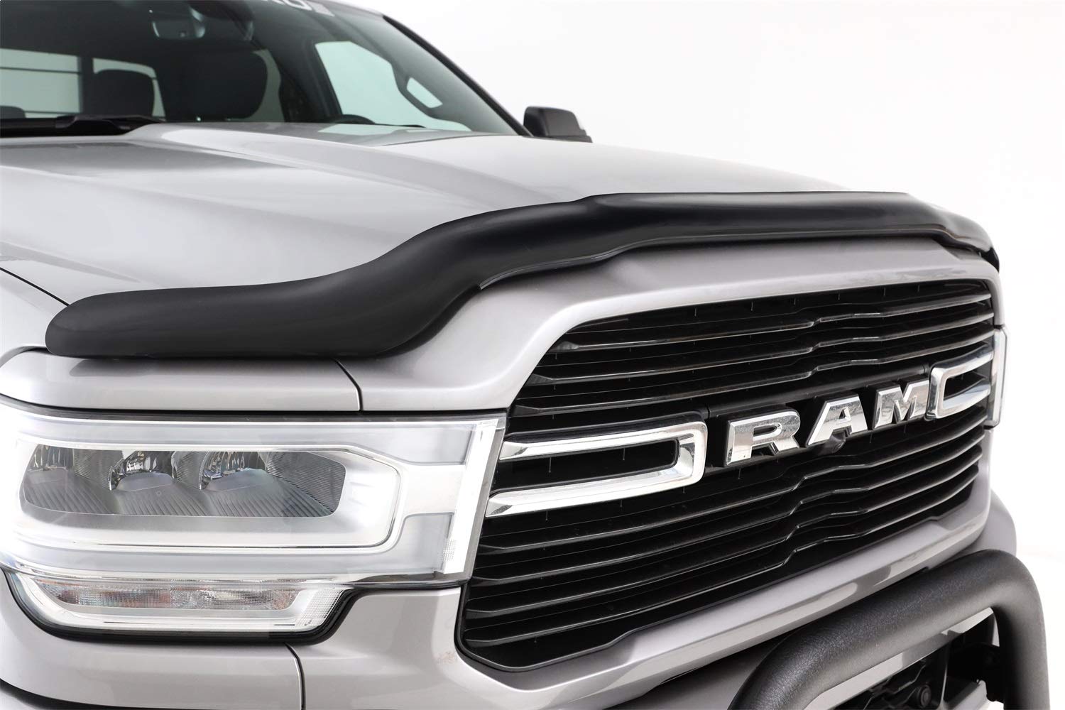 Hoodflector Bug Shield / Hood Protector Auto Ventshade [AVS] | Fits 2019 - 2024 Ram 2500/3500 (Excludes Sport, Powerwagon & Rebel Hoods), 1 pc. | Dark Smoke - 21614