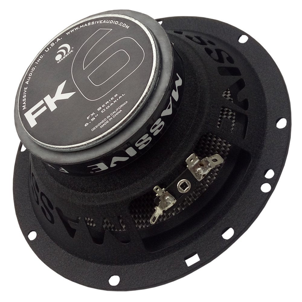 FK6 Massive Audio | 6.5" 2-Way Coaxial Speakers – 75W RMS / 150W Peak, 4 Ohm Car Audio Upgrade with Shallow Mount Design