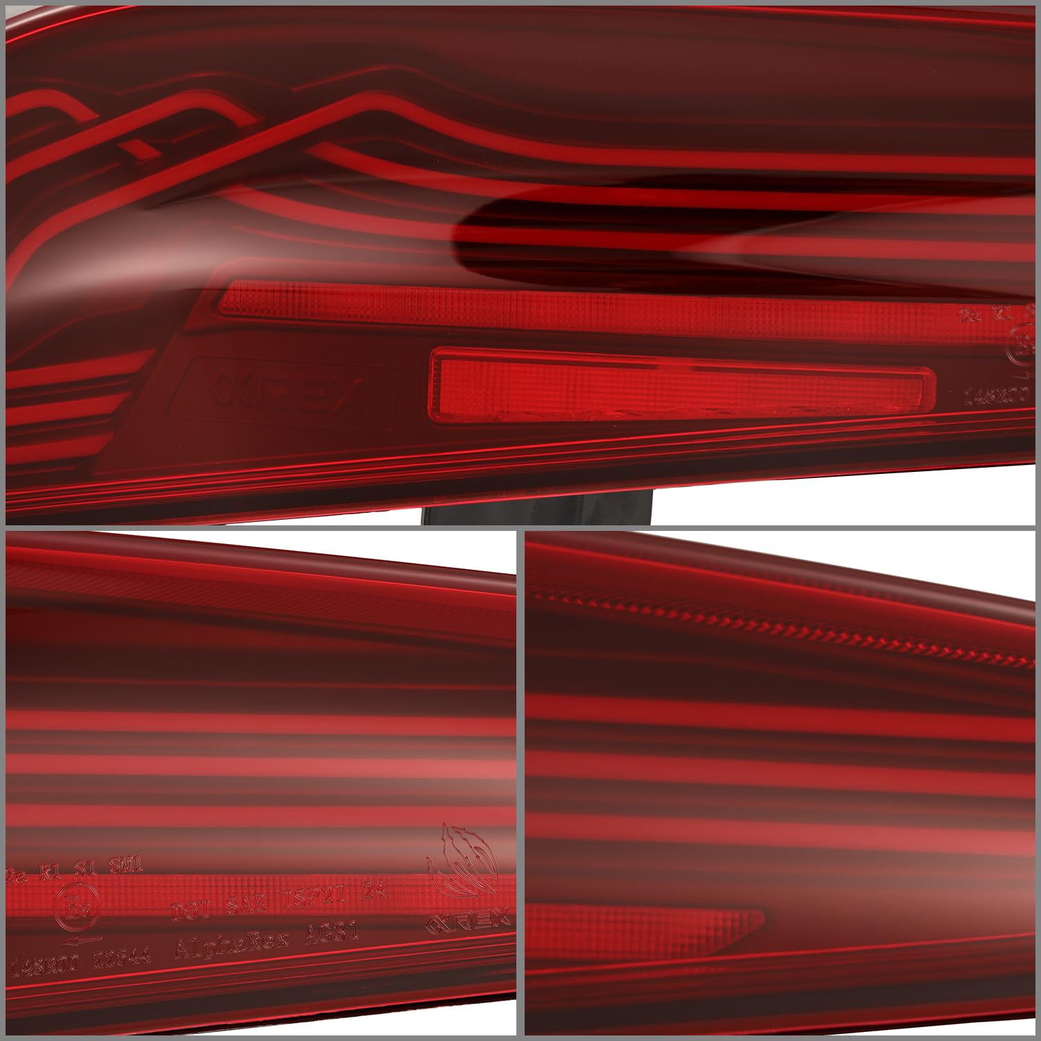 LUXX-Series Alpharex LED Tail Lights Compatible With 20-25 Supra CSL Laser Style Vivid Red