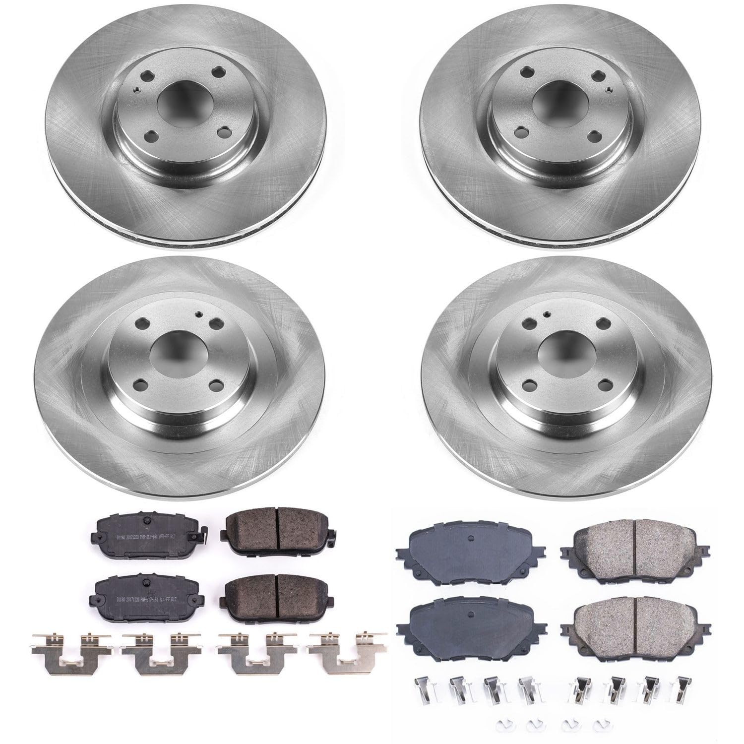 Power Stop Autospecialty KOE7359 Front and Rear Replacement Brake Kit-OE Brake Rotors & Ceramic Brake Pads