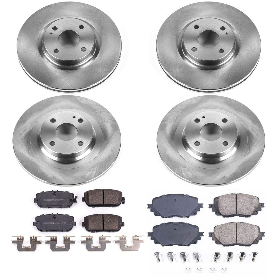 Power Stop Autospecialty KOE7359 Front and Rear Replacement Brake Kit-OE Brake Rotors & Ceramic Brake Pads