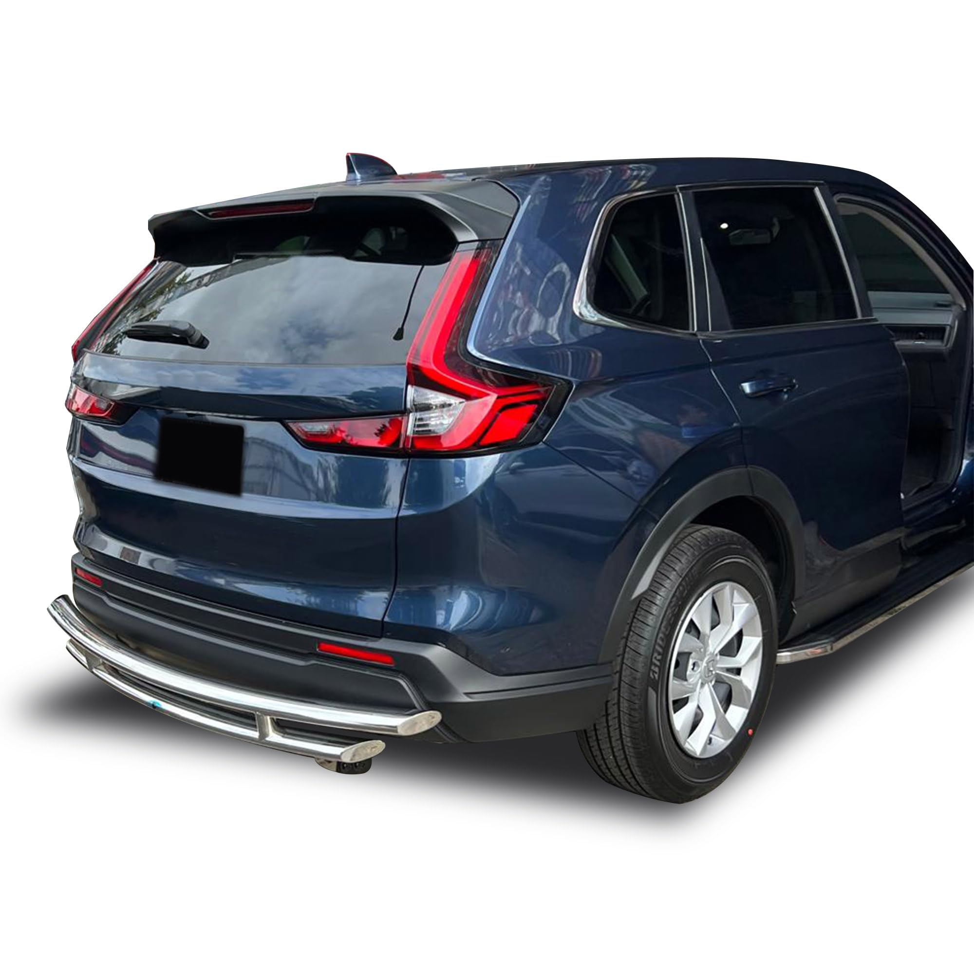 Rear Bumper Guard Black Horse Double Layer Stainless Steel Compatible with 2017-2025 Honda CR-V-CRDL-HOH602S