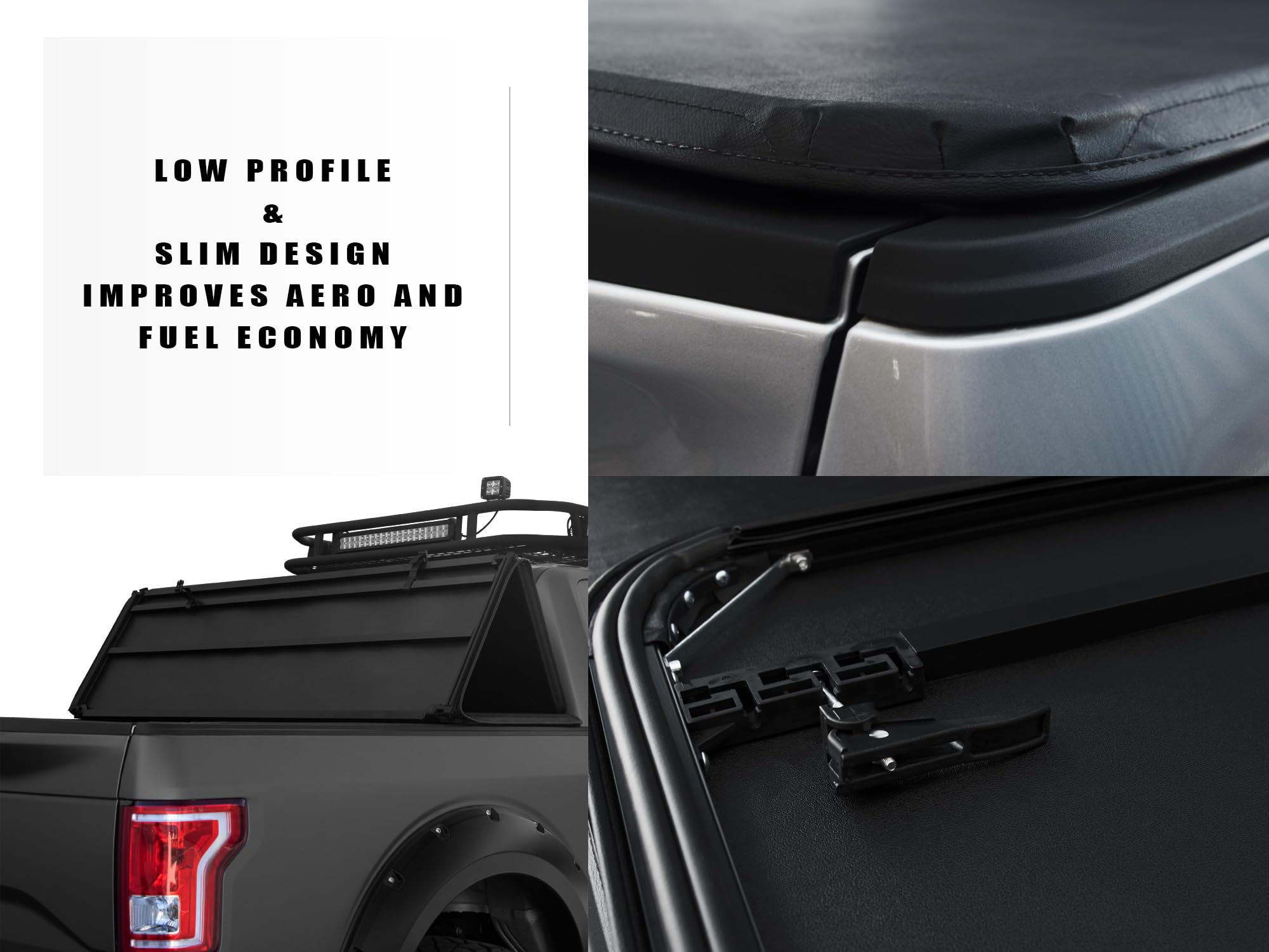 Armordillo TF Series CoveRex Lightweight Soft Vinyl Tri-Fold Truck Bed Tonneau Cover|Compatible with 2024-2025 Toyota Tacoma 5 Ft (60") Short Bed|8735565|Truck Bed Cover