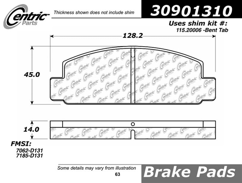 Front Brake Pad StopTech 309.01310 Street Performance