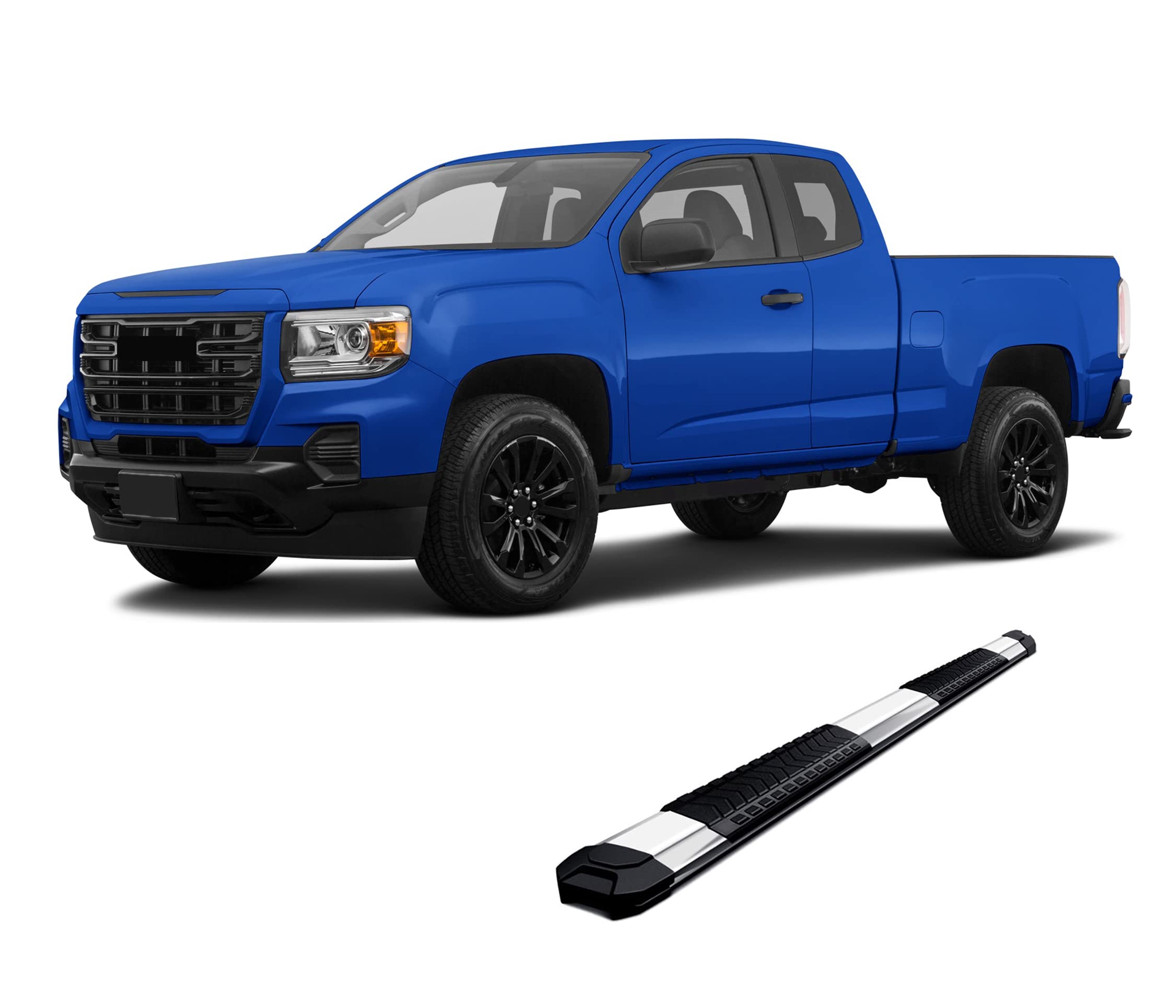 Stainless Steel Black Horse Cutlass Running Boards Compatible with 2015-2022 GMC Canyon&2015-2022 Chevrolet Colorado Extended Cab