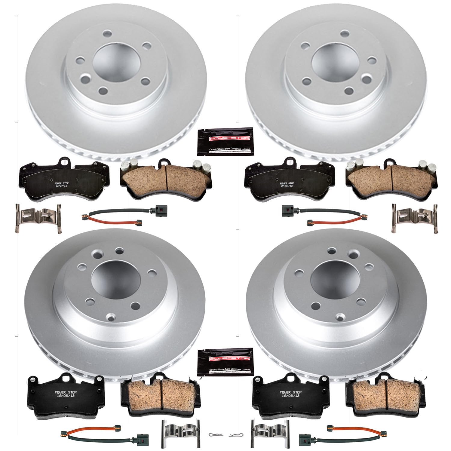 Power Stop Z23 Evolution Geomet Coated Brake Kit Front and Rear For Porsche Cayenne 2003-2006, Porsche Cayenne 2008-2010, Volkswagen Touareg 2004-2006 [Model Specific]