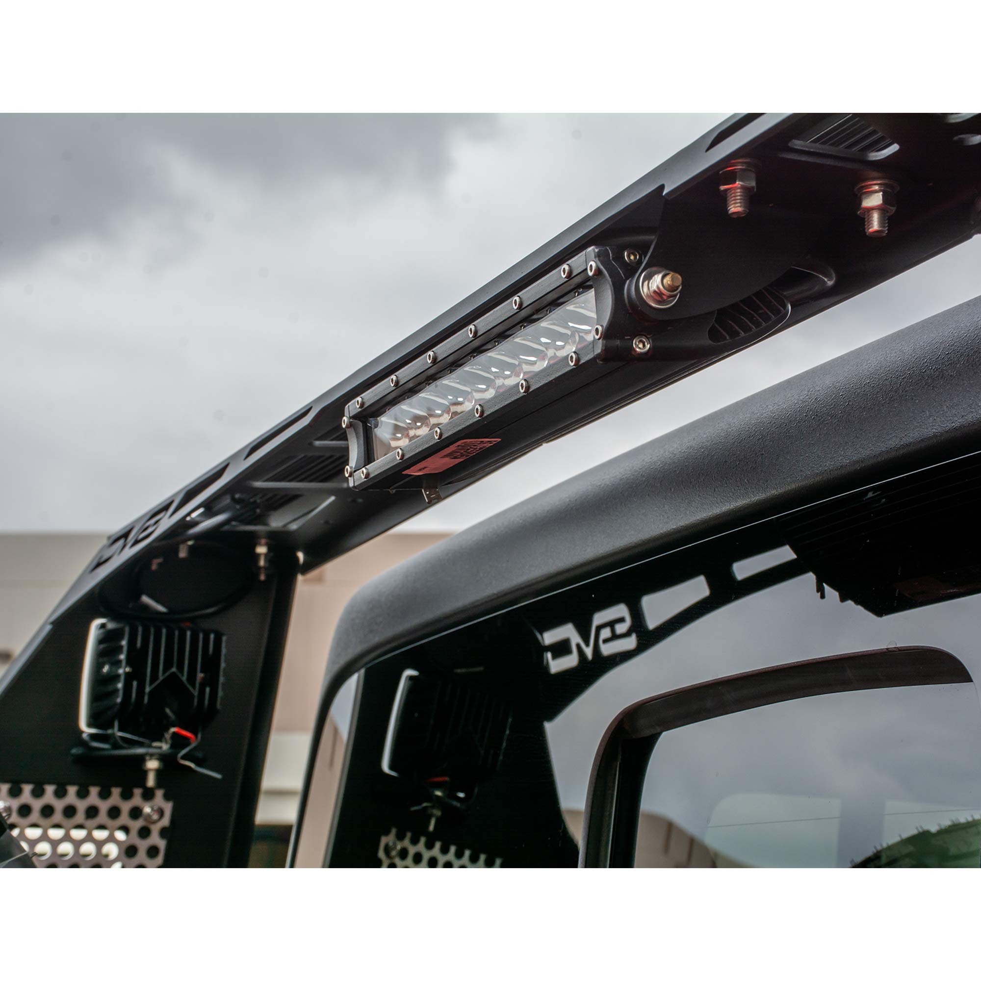 Chase Rack for The Jeep Gladiator JT 2020-2025 | Mounts 3-Inch LED Cube Lights, 50-Inch Single Row LED Light Bar, 10-Inch Single Row LED Light Bar