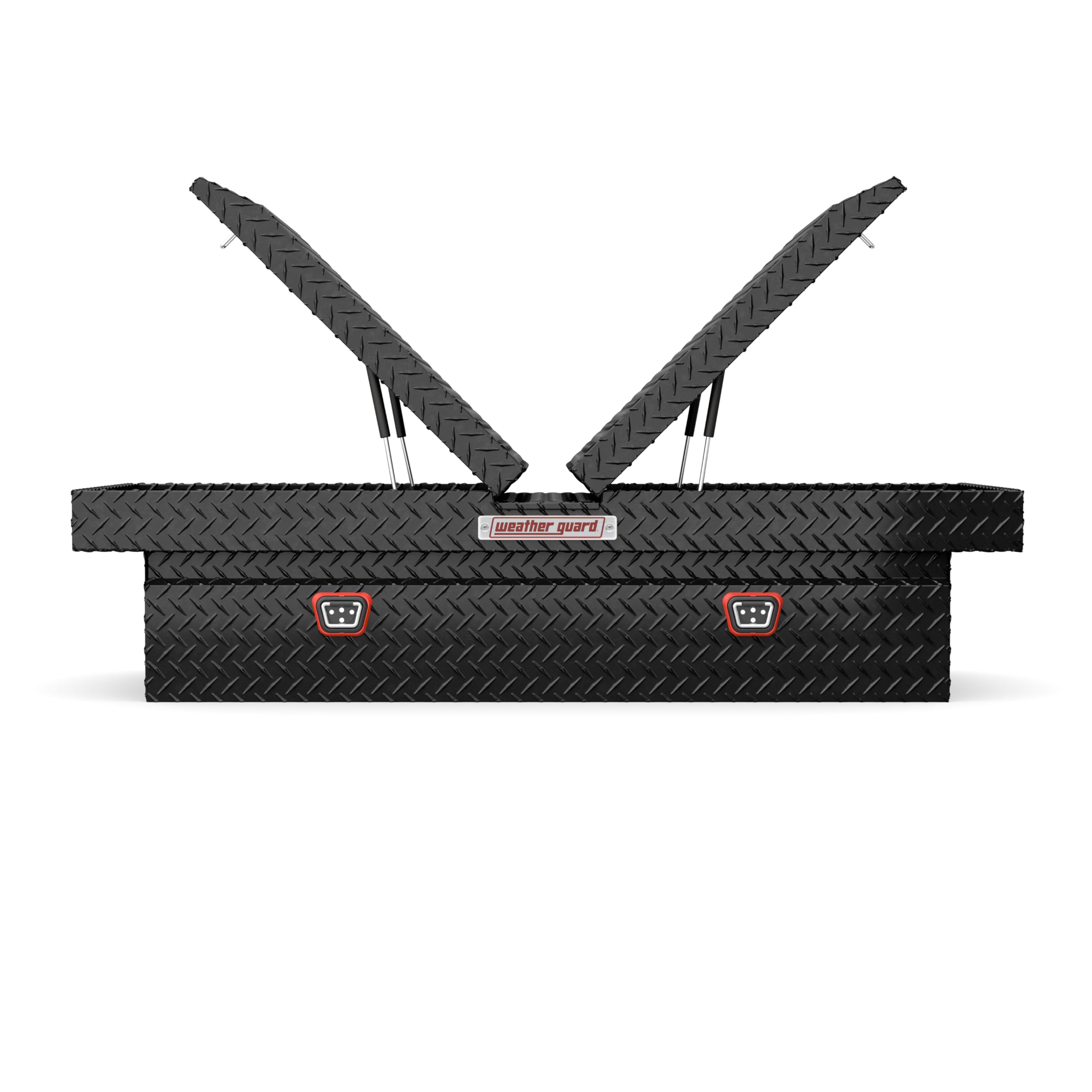 Extra-Wide Weather Guard Aluminum Crossover Gull Wing Truck Tool Box, Fits Full Size Trucks, 15.3 cu ft Storage Capacity (Gloss Black)