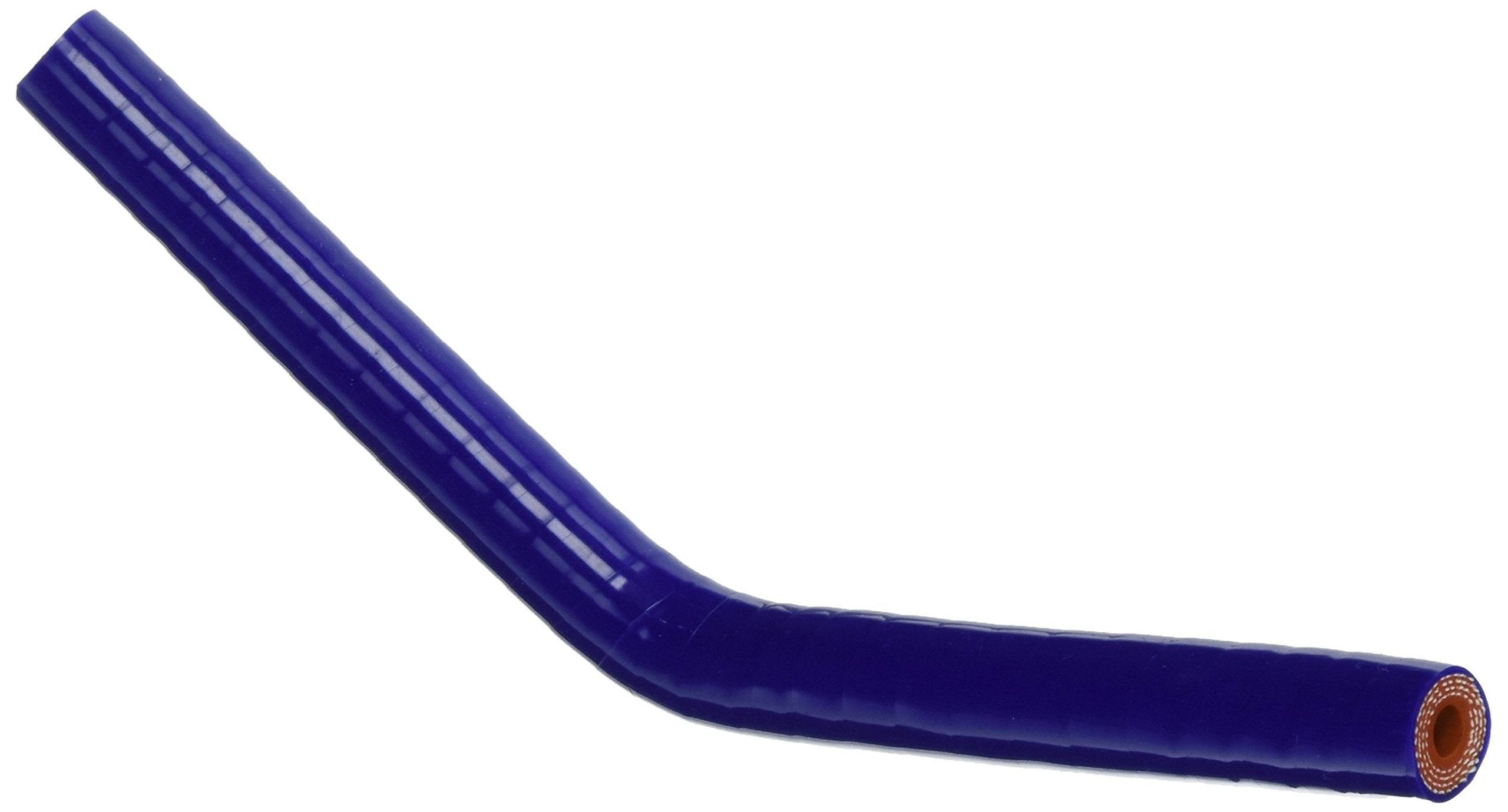 HPS Silicone High Temperature HTSEC45-025-BLUE 4-ply Reinforced 45 degree Elbow Coupler Hose, 100 PSI Maximum Pressure, 2.5" Leg Length on each side, 1/4" ID, Blue
