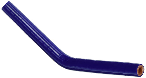 HPS Silicone High Temperature HTSEC45-025-BLUE 4-ply Reinforced 45 degree Elbow Coupler Hose, 100 PSI Maximum Pressure, 2.5" Leg Length on each side, 1/4" ID, Blue