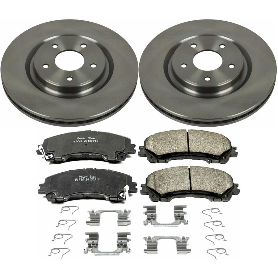 Power Stop KOE7034 Front Replacement Brake Kit-OE Brake Rotors & Ceramic Brake Pads For Nissan Rogue 2014-2019 [Model Specific]