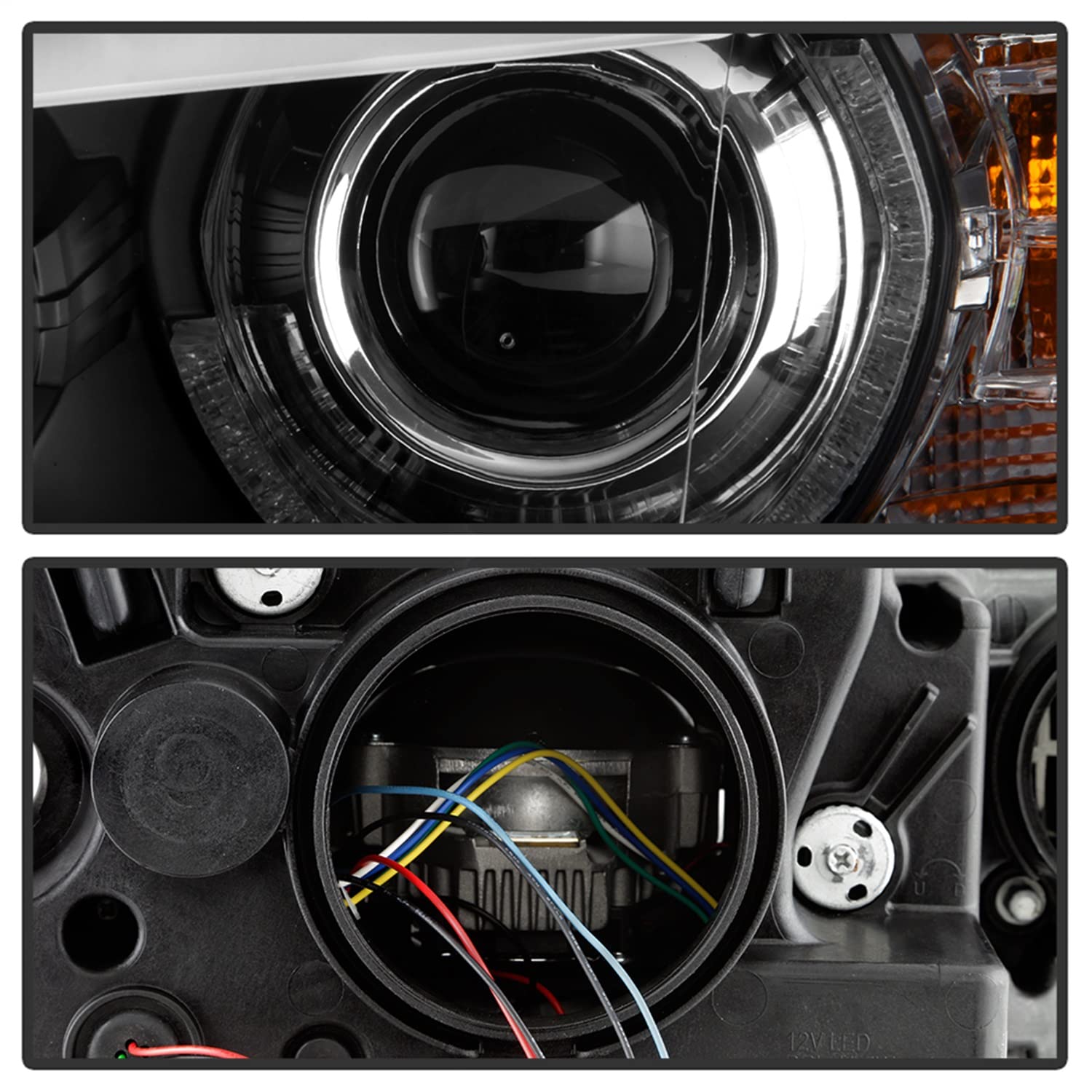 Projector Headlight Spyder - (PRO-YD-BMWE7007AFSHIDAP-BK)