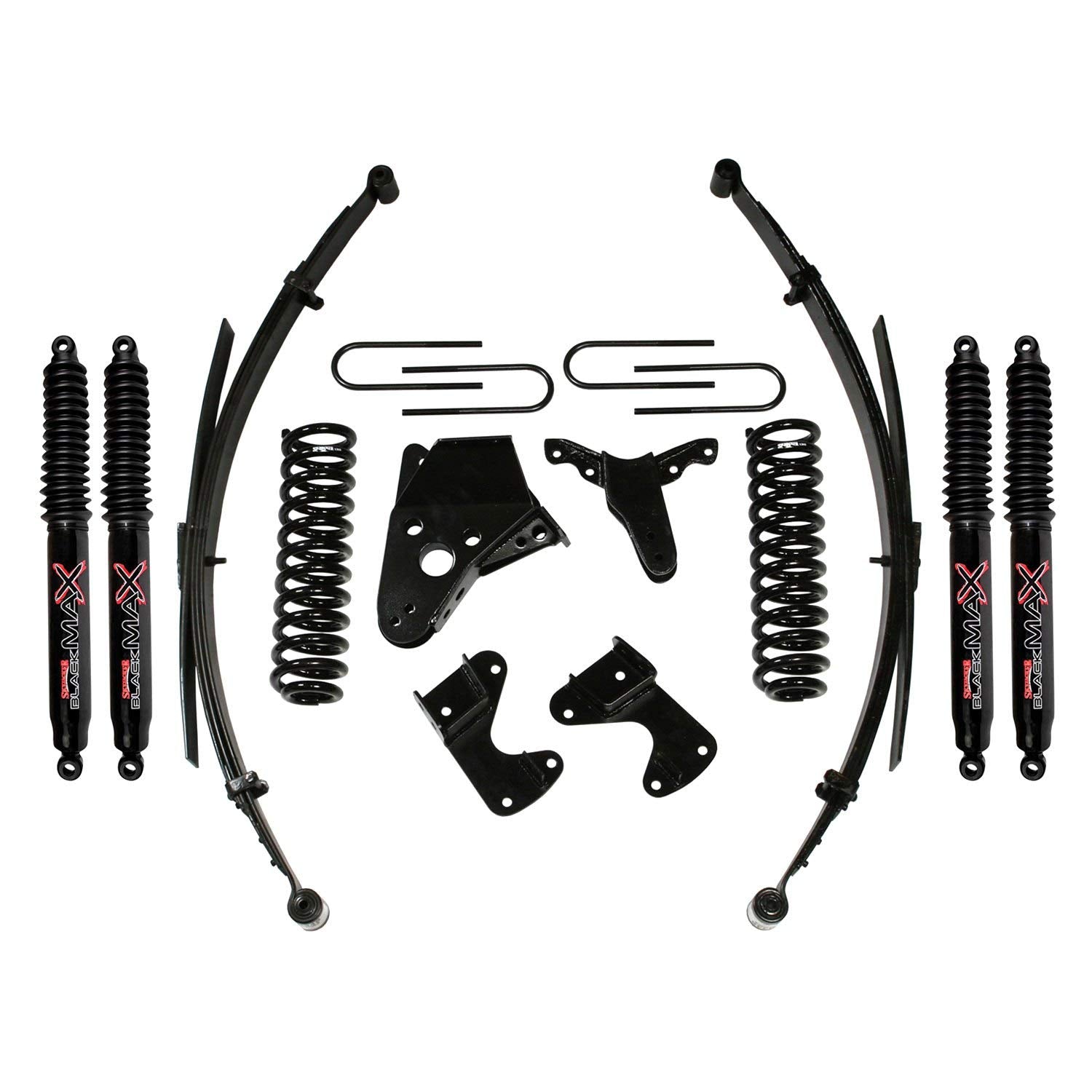 Skyjacker Suspension Lift Kit 136RHKS-B w/Shock Black MAX Shocks 6 in. Lift Incl. Front Coil Spring Rear Leaf Springs Rear U Bolt Kit