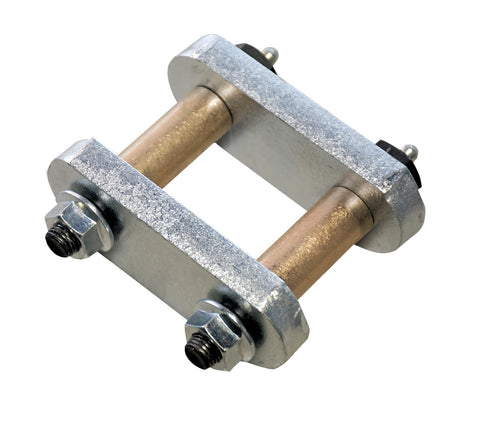 Heavy-Duty Shackle Kit MORryde UO12-016 with Standard Hanger - SRE4000, CRE3000, Stock with 2-1/4" Shackles, Tandem Axle, Silver