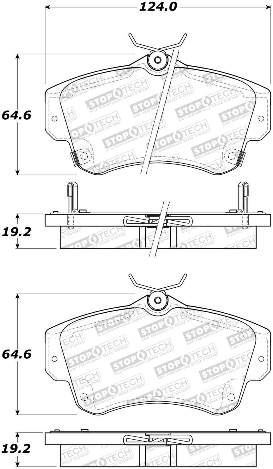 Front StopTech 308.08411 Brake Pads with Shims Street