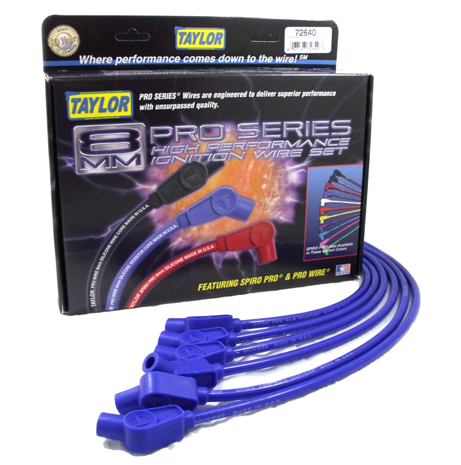 8mm Spiro Pro Taylor Cable Ignition Wire Set Custom Fit Blue