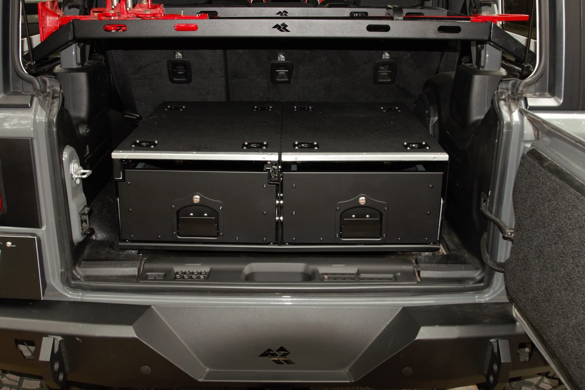 Cargo Storage Drawers Rugged Ridge for Jeep Wrangler JLU | Steel, Black | 13551.42 | Fits 2018-2025 Jeep Wrangler JL Unlimited