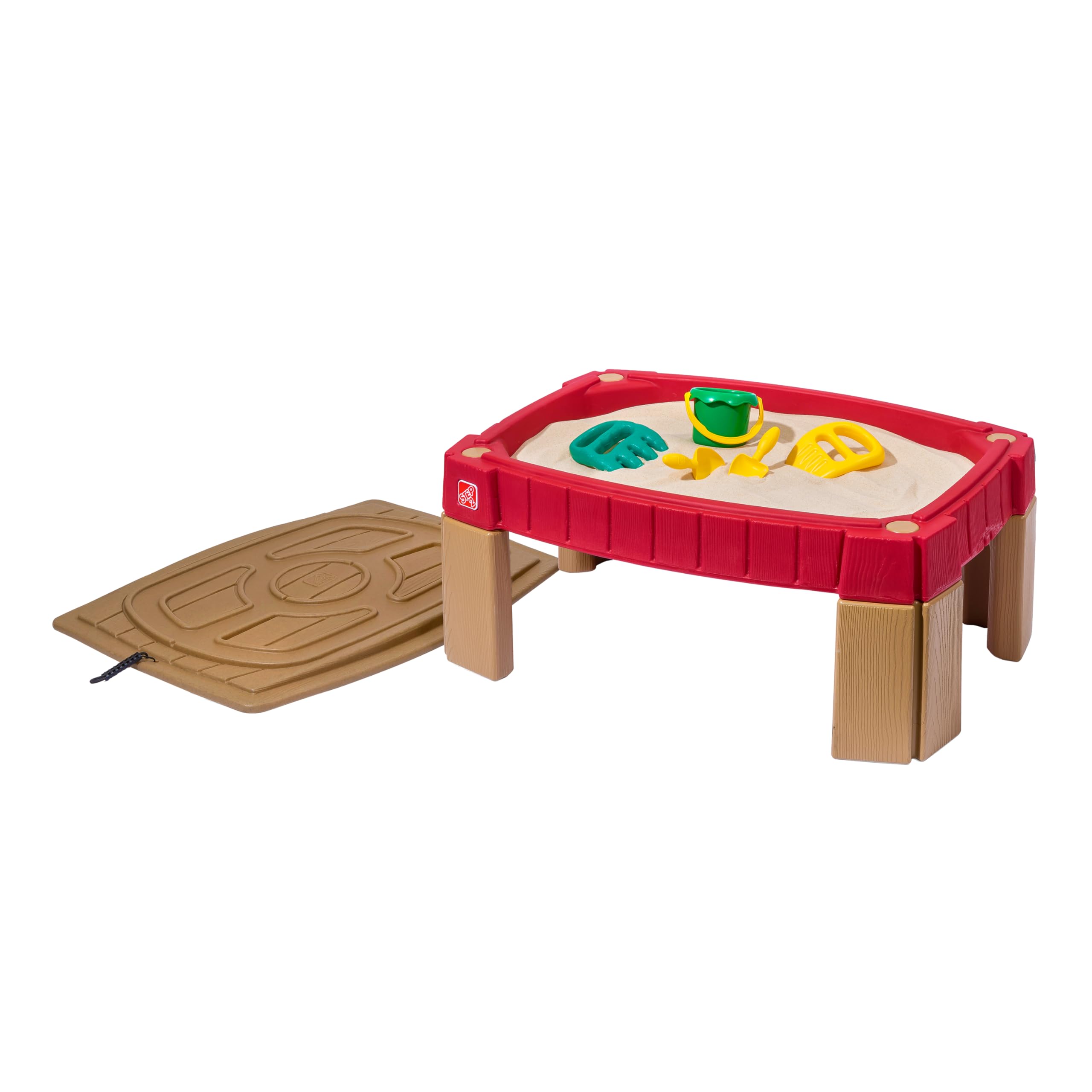 Step2 Sand Table Naturally Playful, Kids Sand Activity Sensory Table, 5 Piece Accessory Kit, Toddler Summer Outdoor Toys, 2+ Years Old