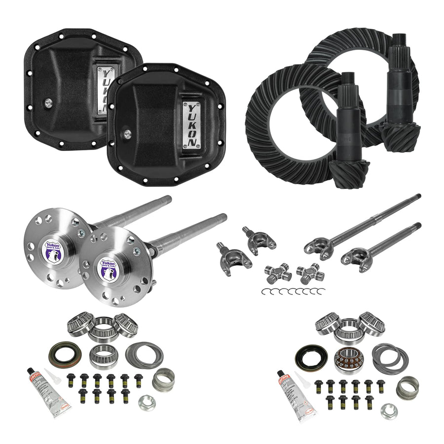 Stage 4 Yukon Re-Gear Kit w/Diff Covers for Dana 44, 4340 Chromoly Fr/Rr Axles, 5.13 Ratio, 28 Spline, Compatible with Jeep JL/JT, YGK069STG4