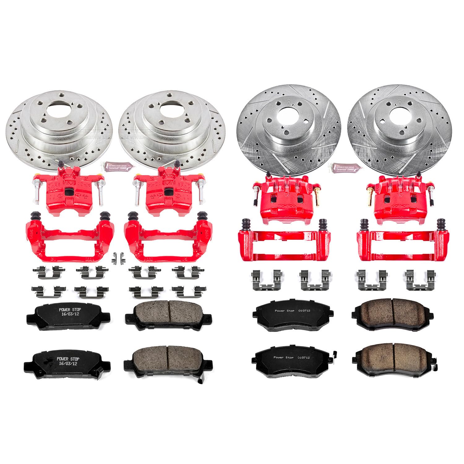 Power Stop 1-Click Performance Brake Kit with Caliper For Subaru Forester KC2377 2003 [Model Specific]