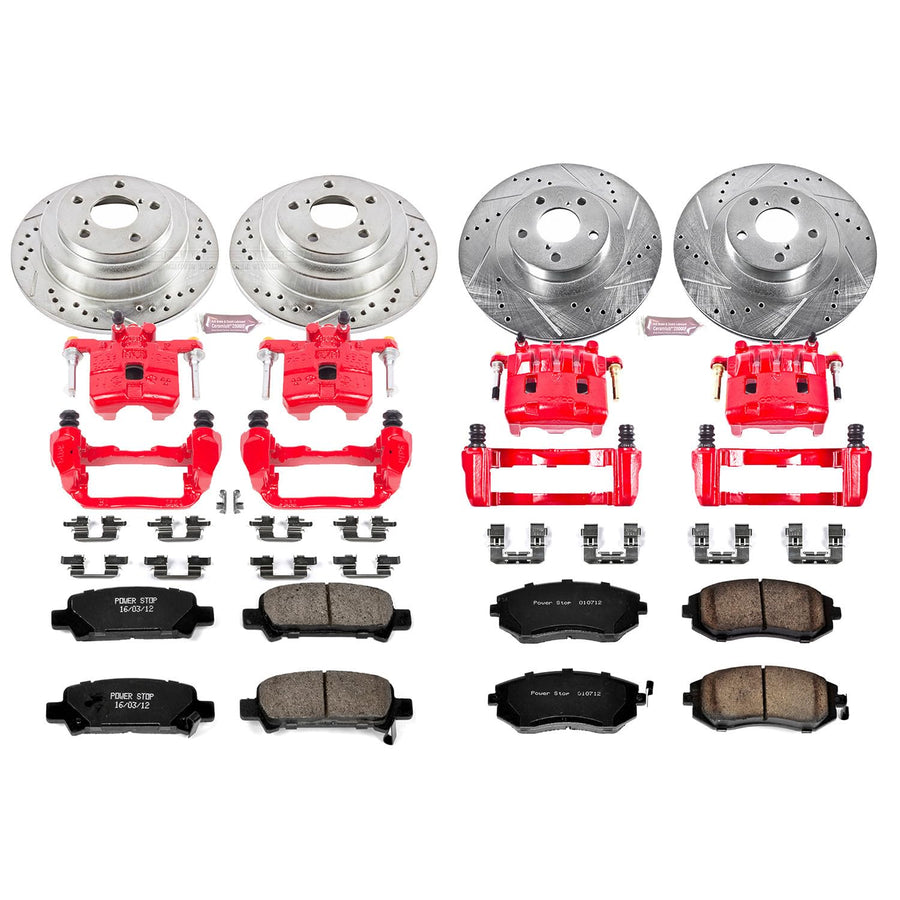 Power Stop 1-Click Performance Brake Kit with Caliper For Subaru Forester KC2377 2003 [Model Specific]