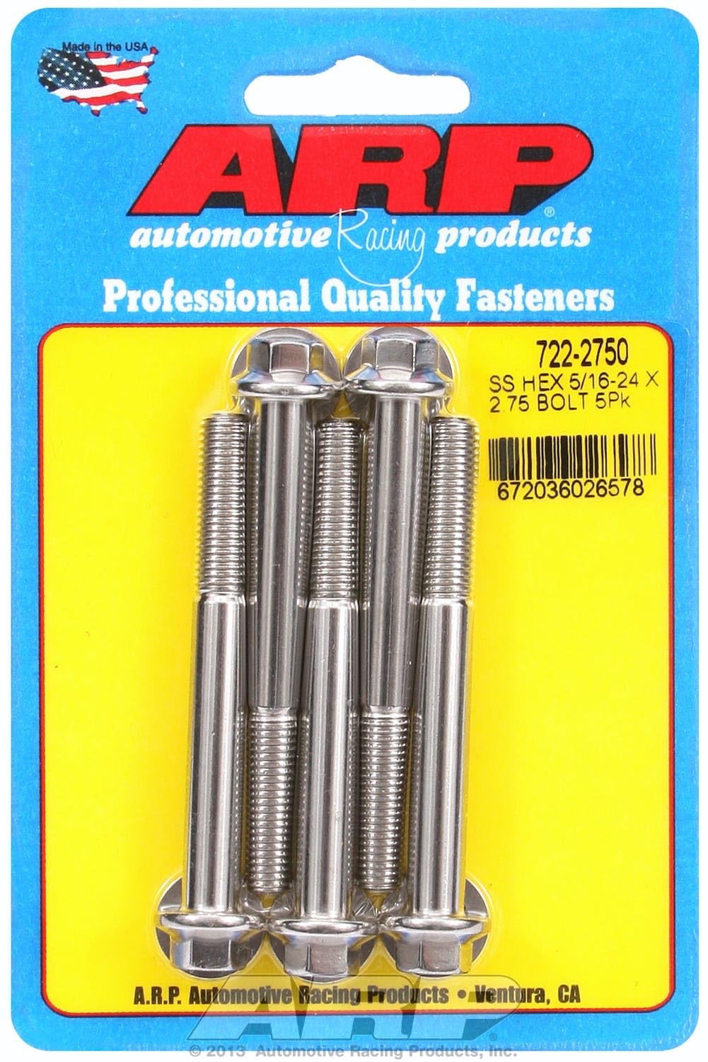 Hex Bolt ARP (722-2750), Stainless Steel