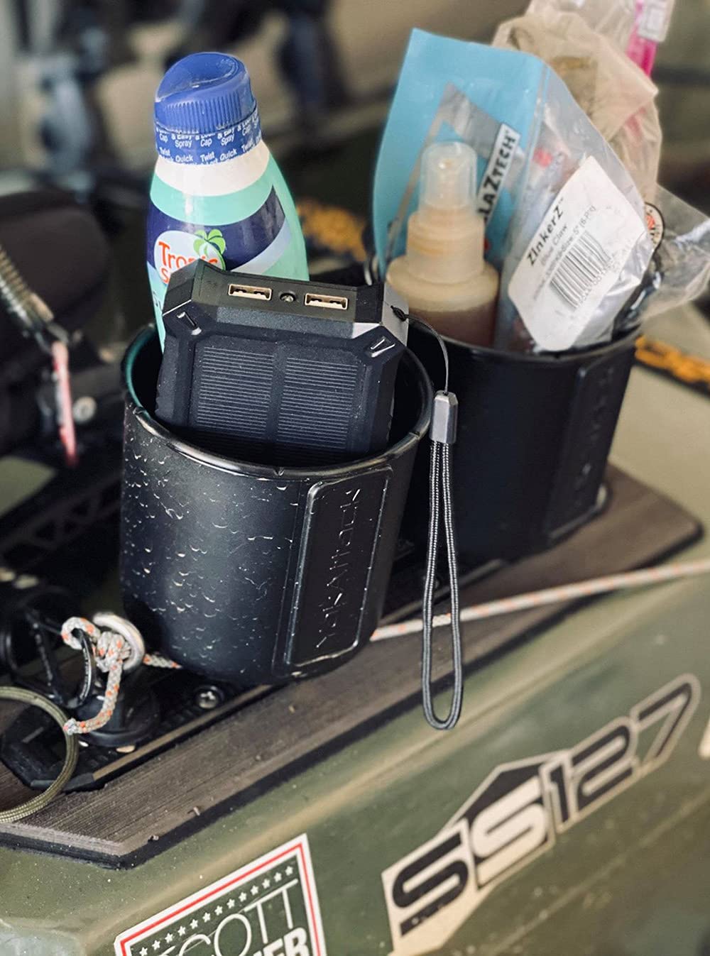 MultiMount YakAttack Black Cup Holder | Track Mount Drink Holder for Kayaks & Boats | Compatible with GearTrac & MightyMount | Secure & Versatile | Made in The USA