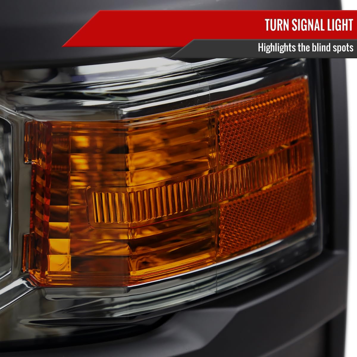 Chrome 1500 Headlights Light Smoked Lens with Black Trim - USES Stock Bulbs