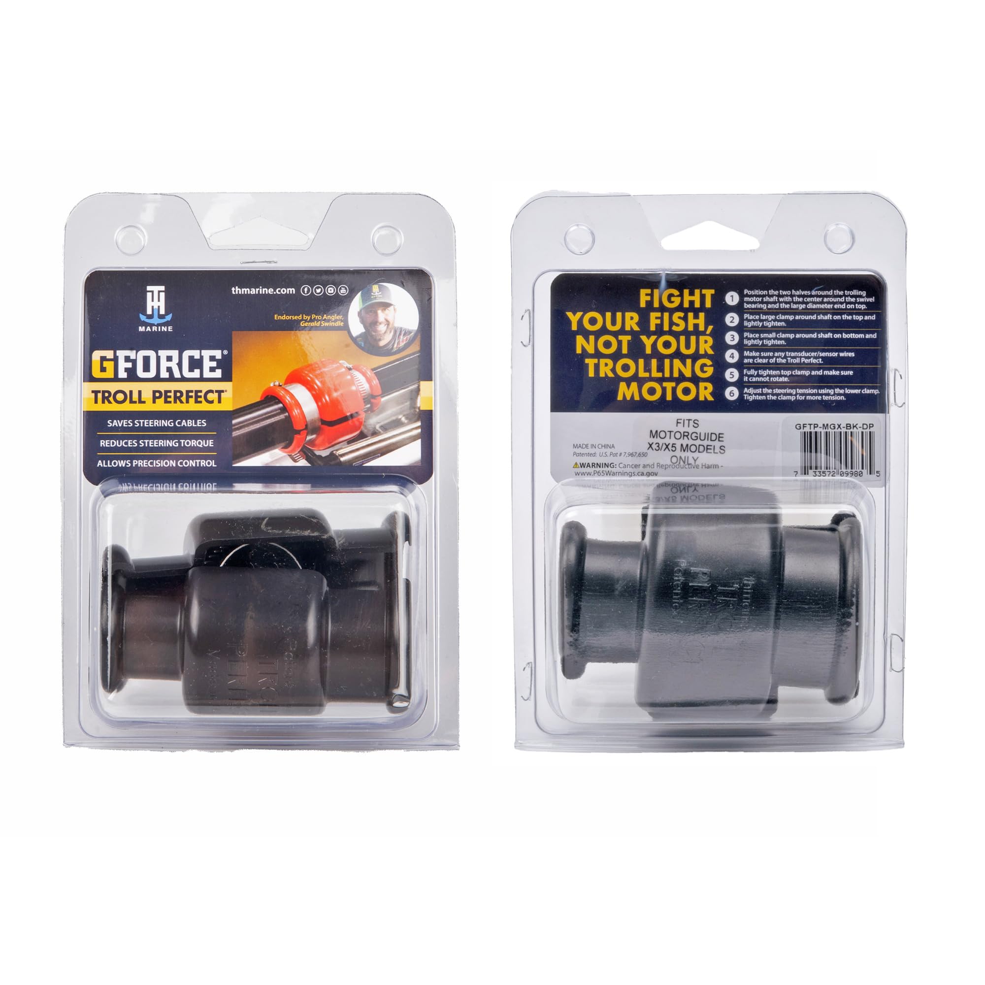 G-Force T-H Marine Troll Perfect Trolling Motor Control Enhancer - Allows Precision Control and Reduces Steering Torque - Fits MotorGuide Trolling Motors - Black