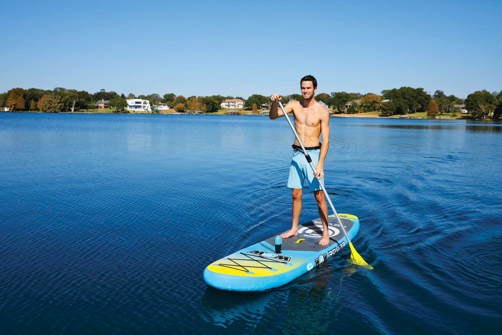 Rover Paddleboard - WOW Sports - Inflatable Paddleboard with Pump & Carrying Case - Perfect Lake Accessory