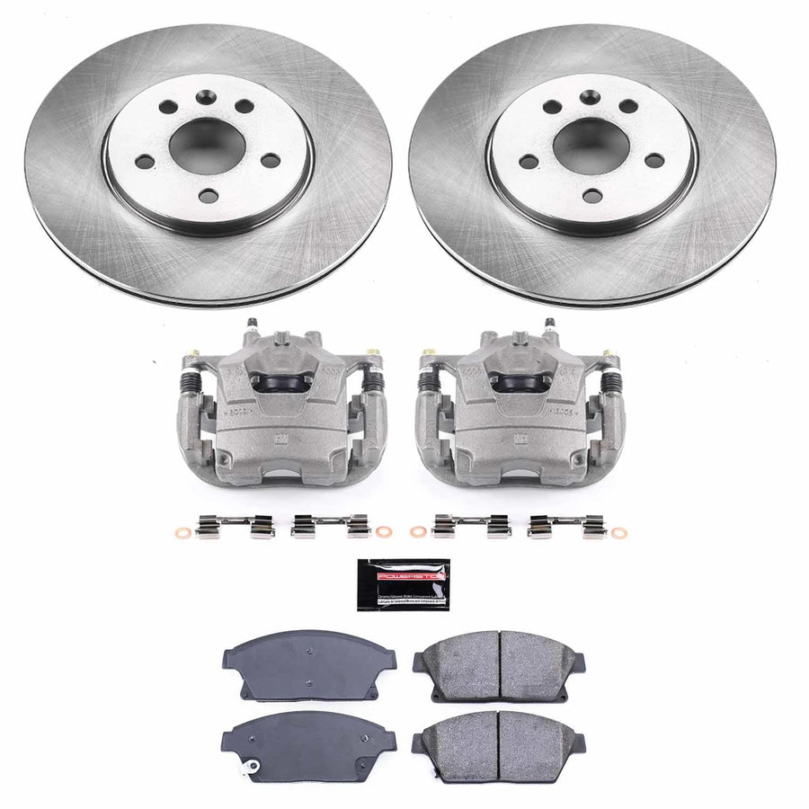 Power Stop KCOE6793 Front Caliper Brake Kit- Brake Rotors | Ceramic Brake Pads and Brake Calipers For Buick Encore 2013-2017 [Vehicle Specific]