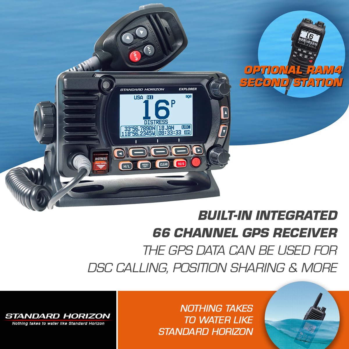 GX1850 Standard Horizon Fixed Mount VHF - NMEA 2000 - Black