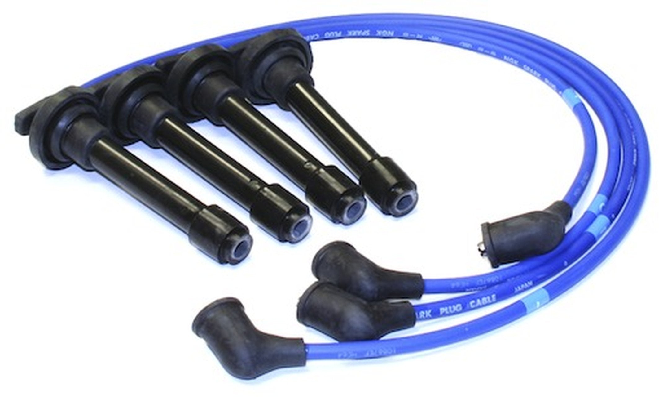 NGK Spark Plug Wires Set (4pcs) Blue Silicone Ferrite Magnetic Core 8018 Stock