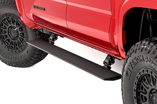 Power Running Boards Rough Country for Toyota Tacoma (2024-2025) Double Cab - Dual-Motor Electric Retractable Side Steps with LED Truck Step Lights