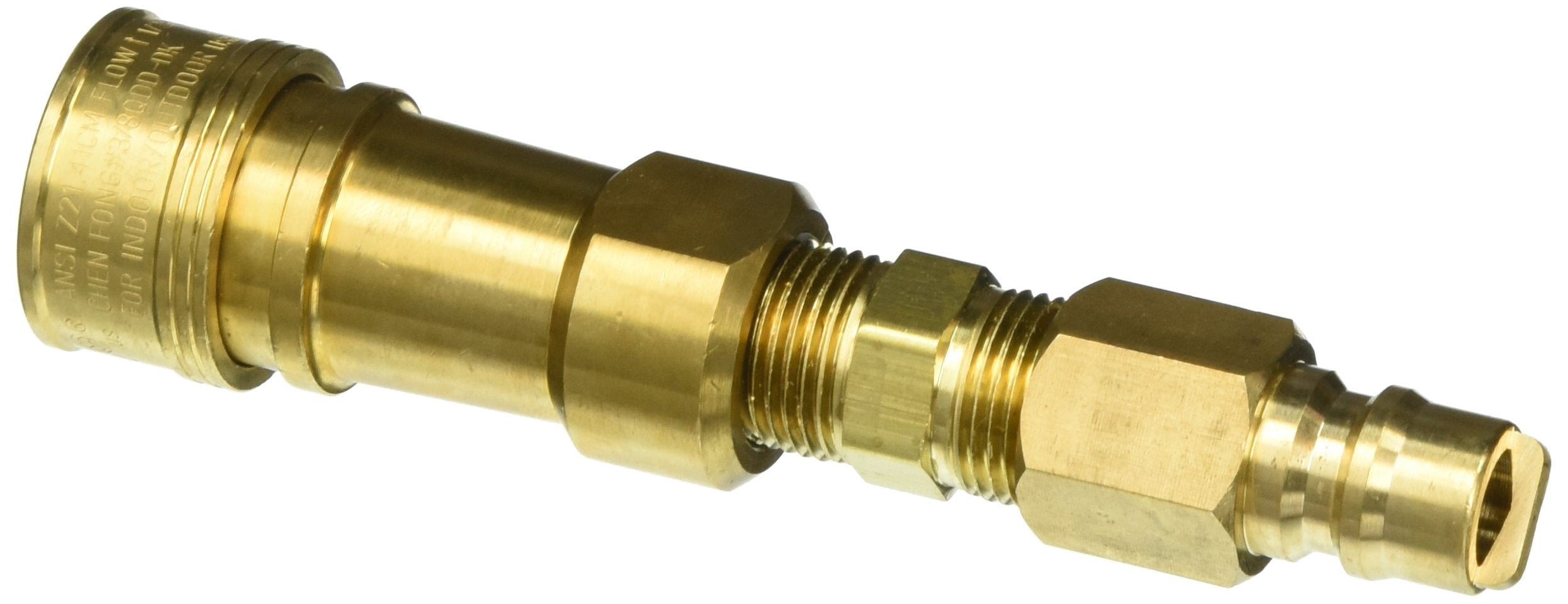 Mr. Heater F276187 Connector Kit Propane/Natural Gas 3/8 Male Pipe Thread x 3/8" Female Pipe Thread, Brass, Regular