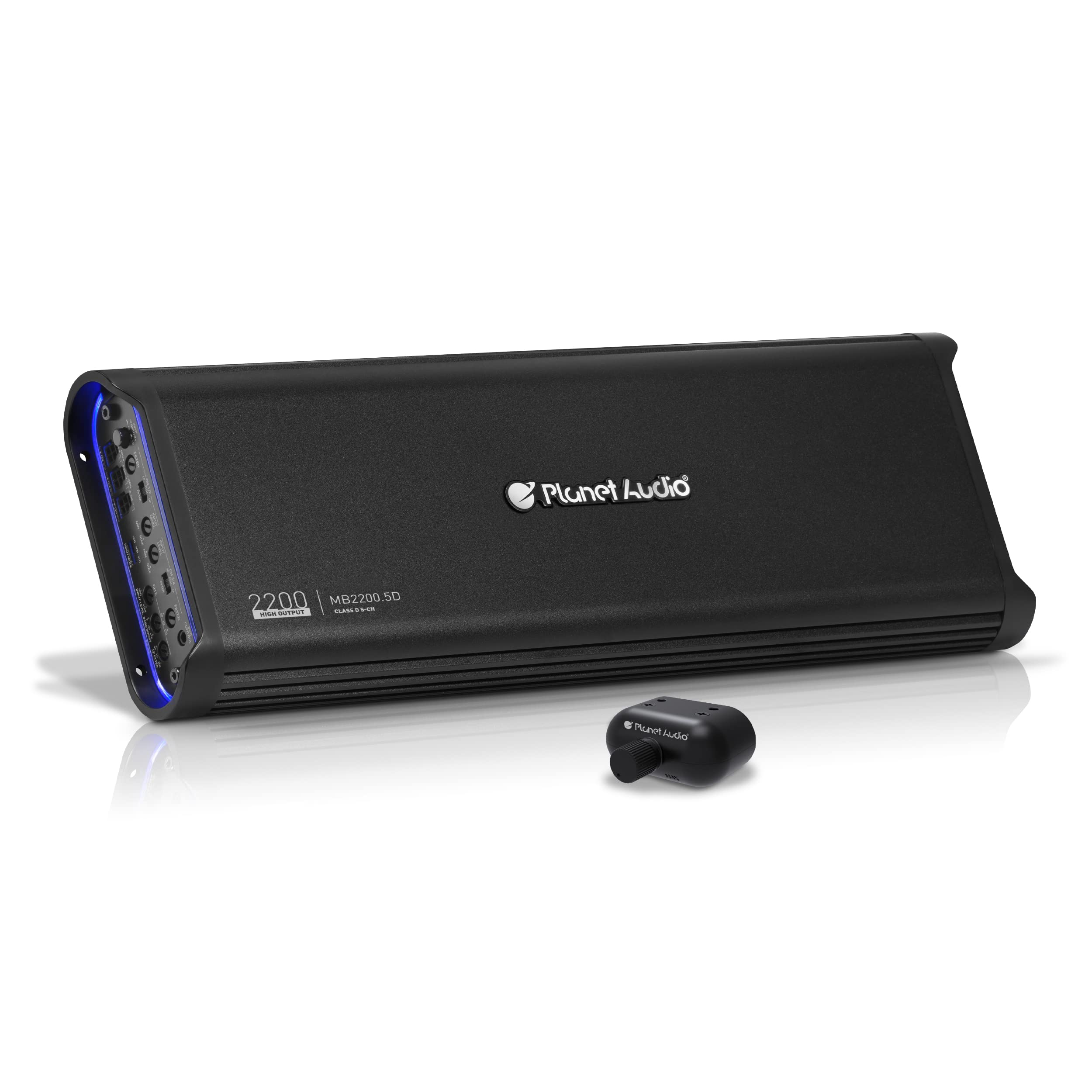 5 Channel Planet Audio MB2200.5D Car Amplifier - 2200 High Output, 2-8 Ohm Stable, Low/High Level Inputs, Low/High Pass Crossover, Bass for Subwoofer