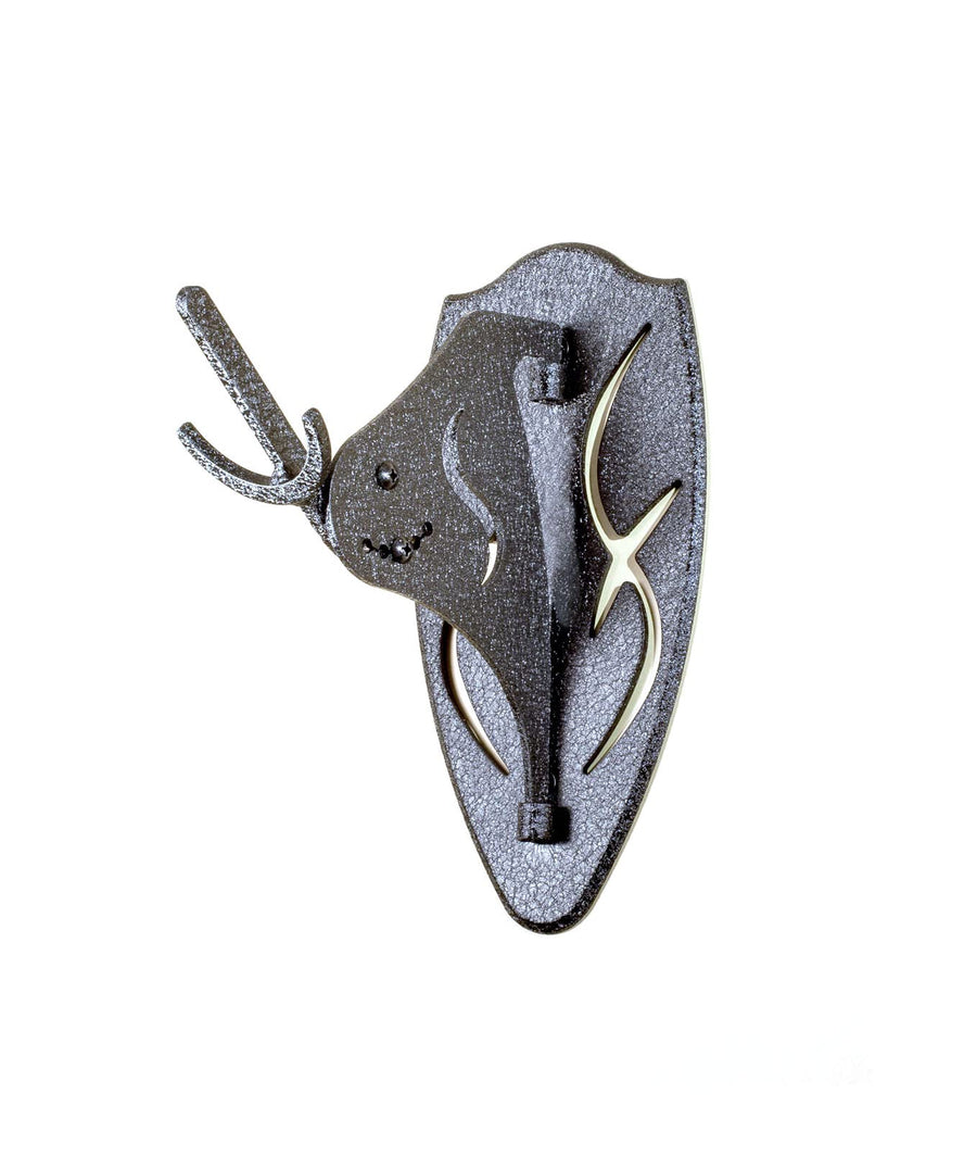 Skull Hooker Powder-Coated Steel Big Hooker Short Arm Trophy Mount - Perfect for Hanging and Mounting Larger Species - Bison, Cape Buffalo and Smaller Elk, Graphite Black