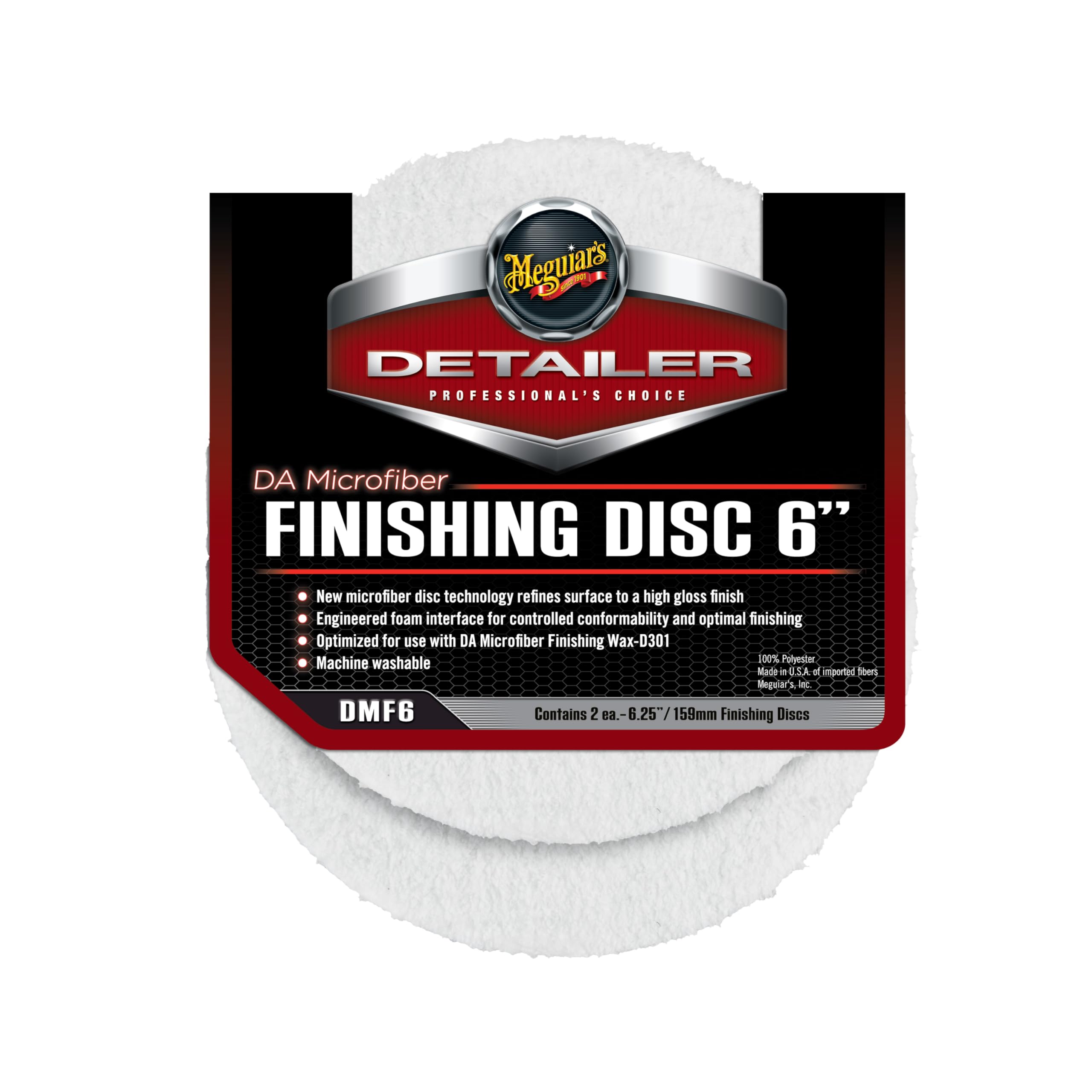 Meguiar's 6" DA Microfiber Finishing Disc, 2 Pack
