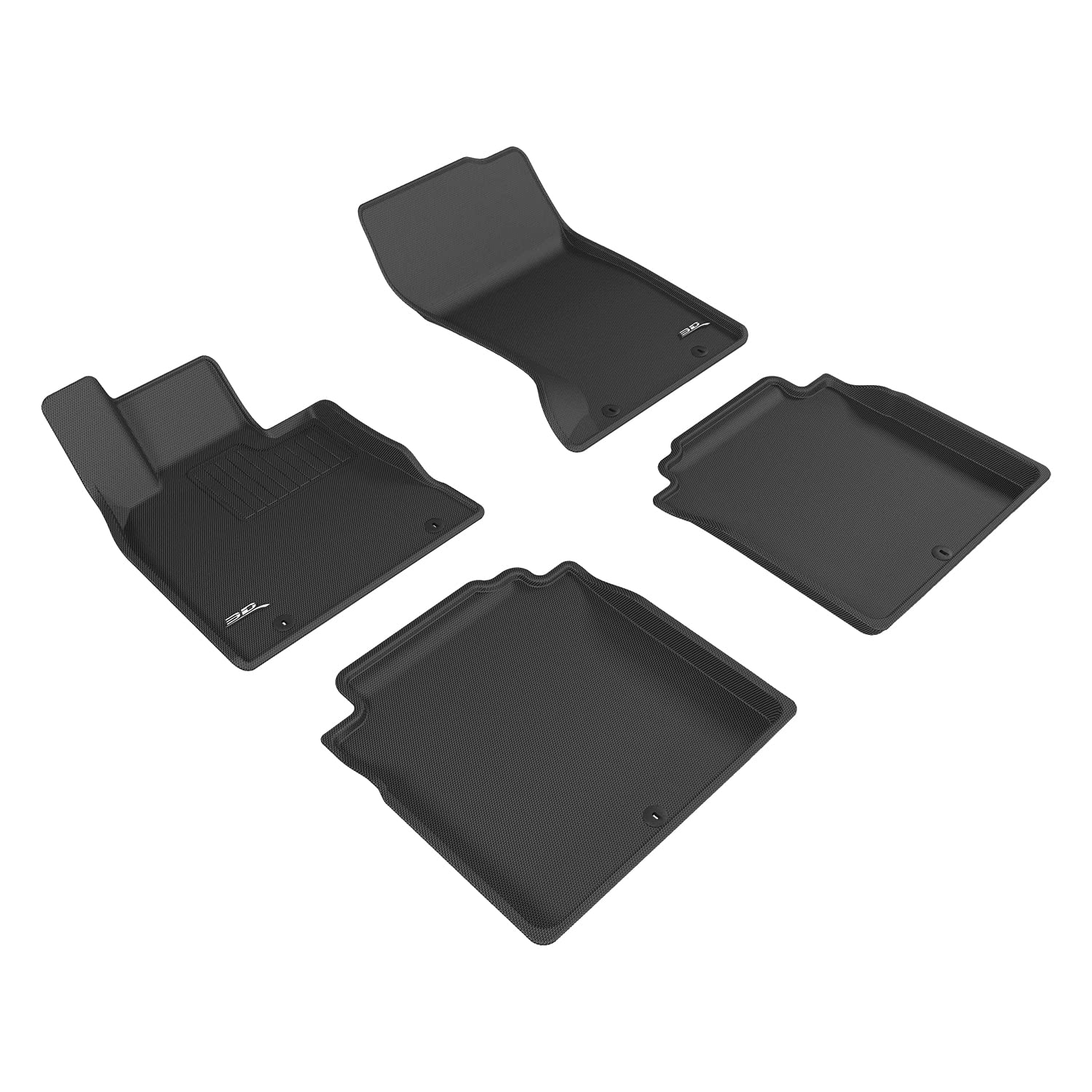 Kagu Floor Mat 3D MAXpider Custom Fit (Black) Compatible with Genesis G90 AWD 2017-2022 - Full Set
