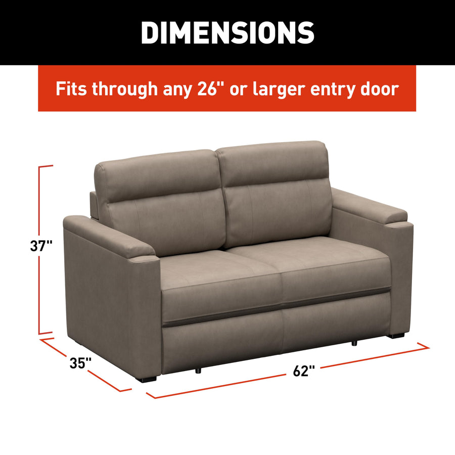 Thomas Payne Heritage Series Signature 62" Driftwood RV Rest Easy Sleeper Sofa with Easy-to-Use Fold-Out Mechanism, 81" Bed Depth - 2024044235