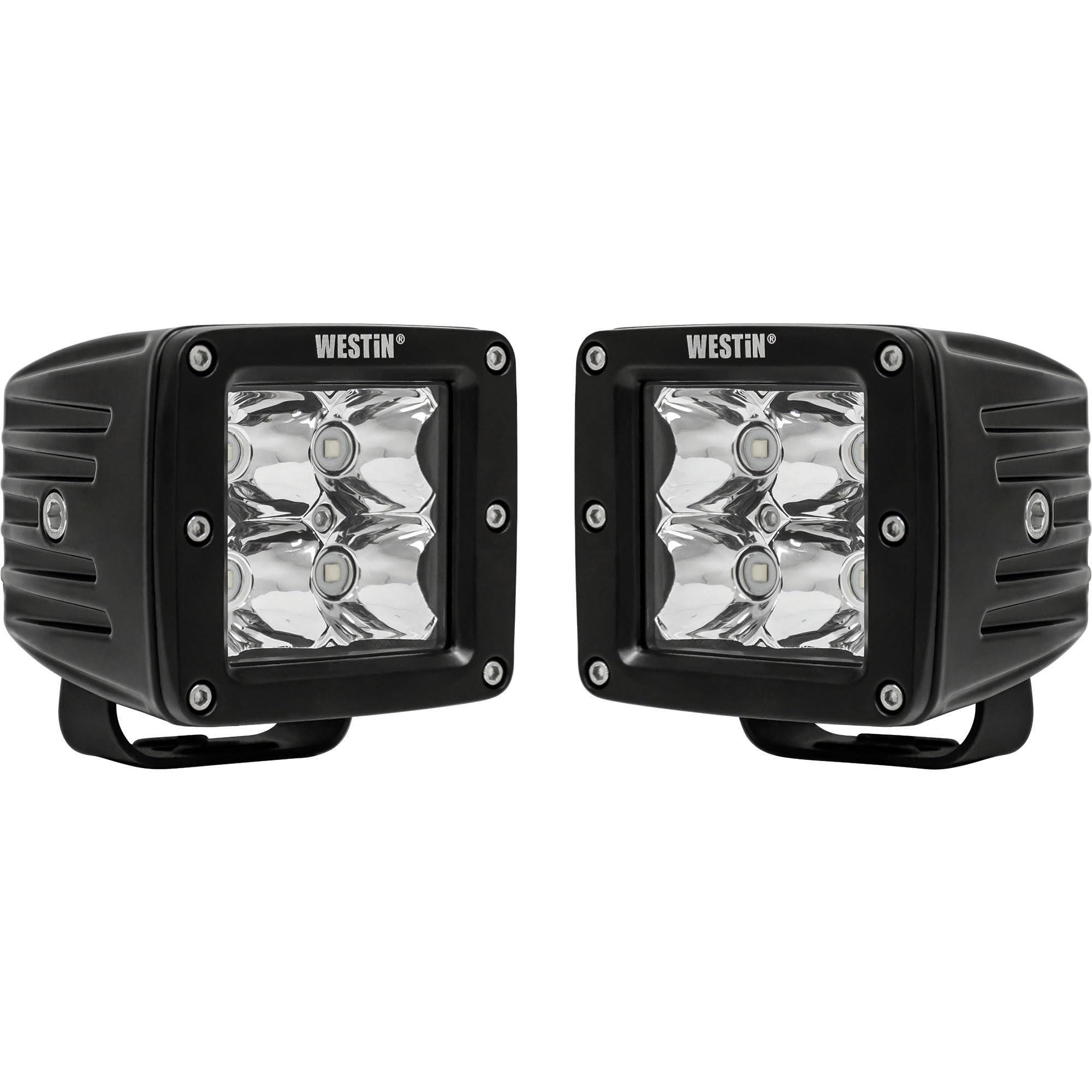 HyperQ LED Auxiliary Lights Westin 09-12200A-PR Spot Beam 3.2x3 in. 5W (Set of 2)