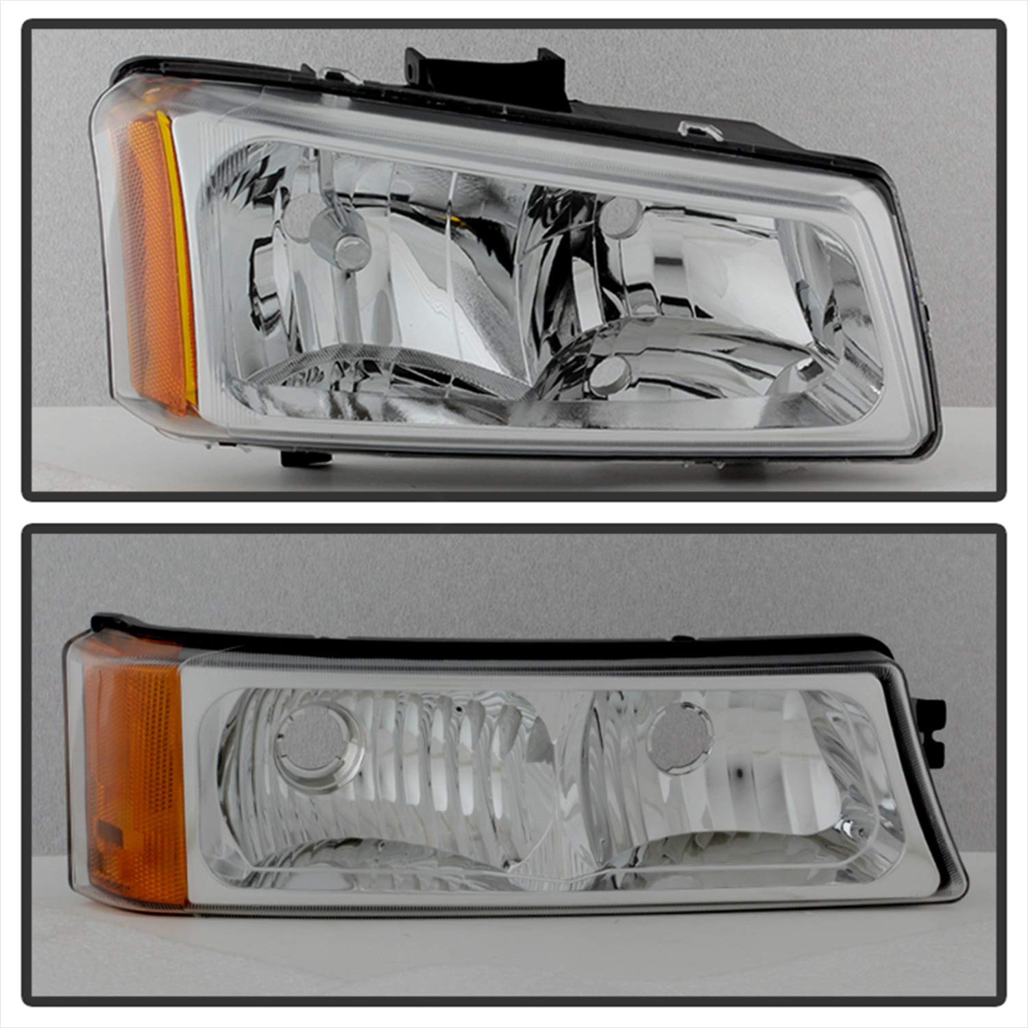 Auto Xtune 5064912 Crystal Front Headlight Kit Chrome/Clear