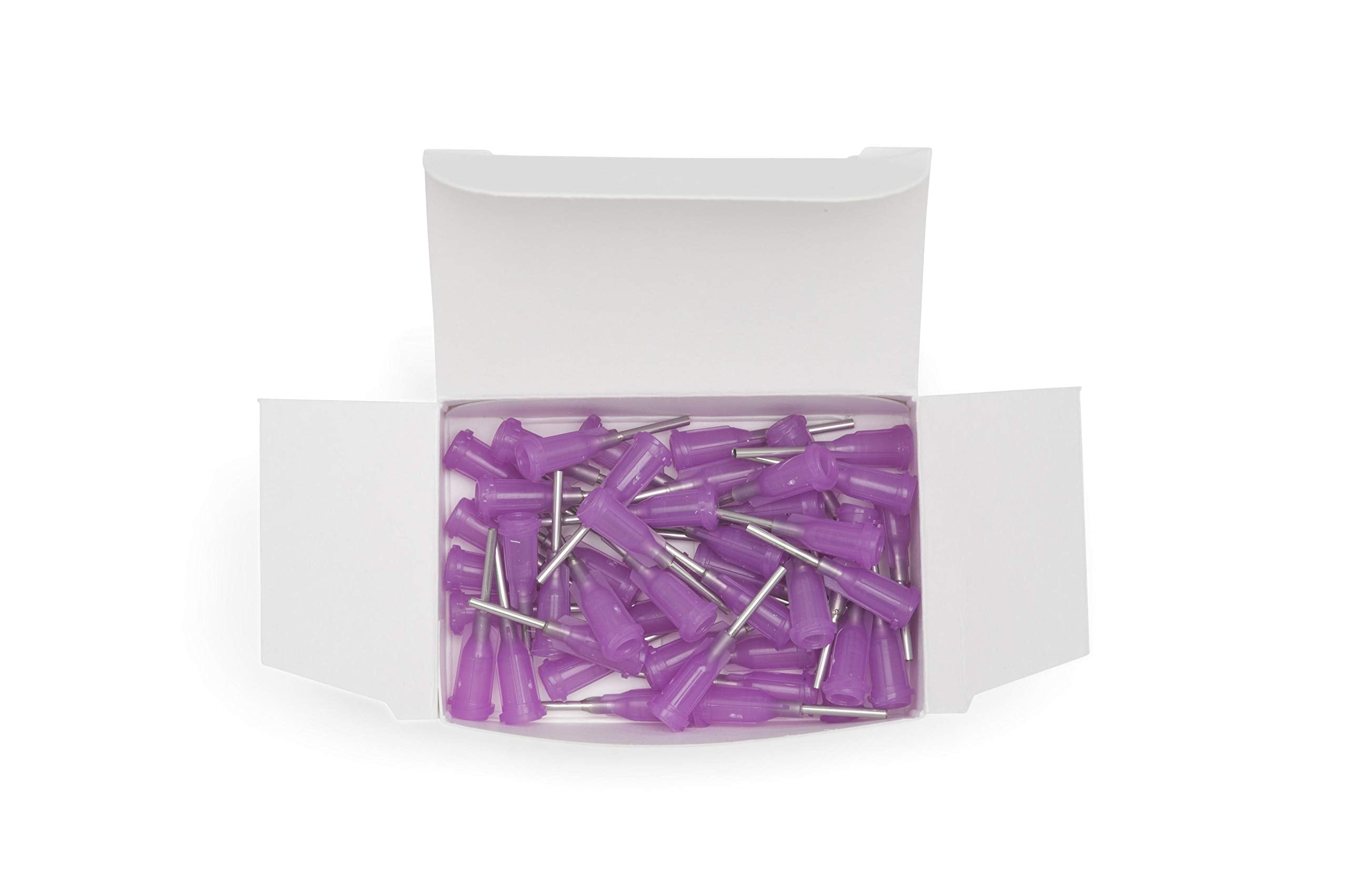 Weller 1/2" Long Stainless Steel KDS1612P 16 Gauge Needle with Plastic Purple Hub, .053" I.D and .064" O.D (50 Pack)