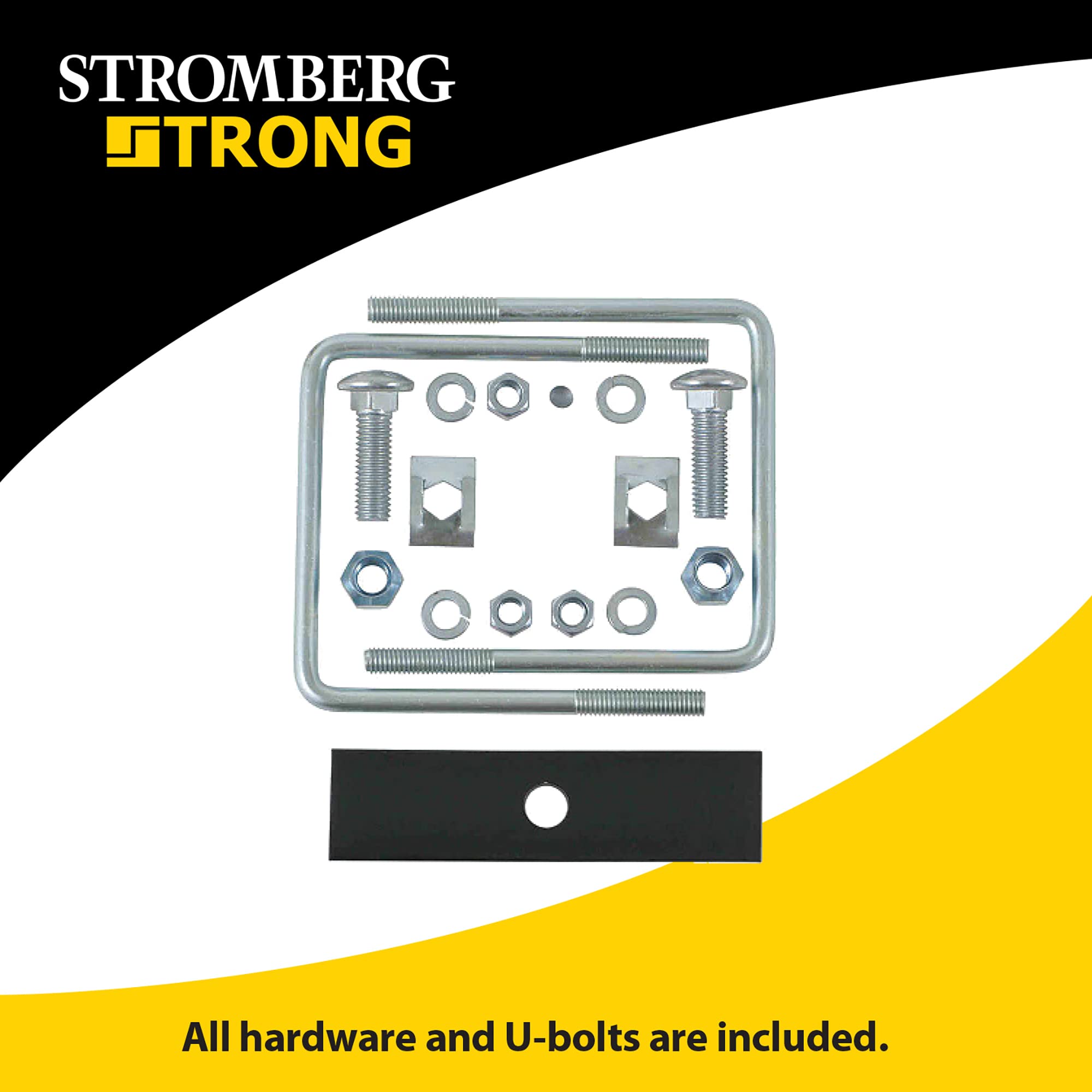 Stromberg Carlson TR-1 Rigid Spare Tire Carrier for 4" Square Bumpers – Trailer Heavy Duty Spare Tire Mount, Fits 15" & 16" Wheels, Durable Trailer Tire Carrier for Trailers - Black