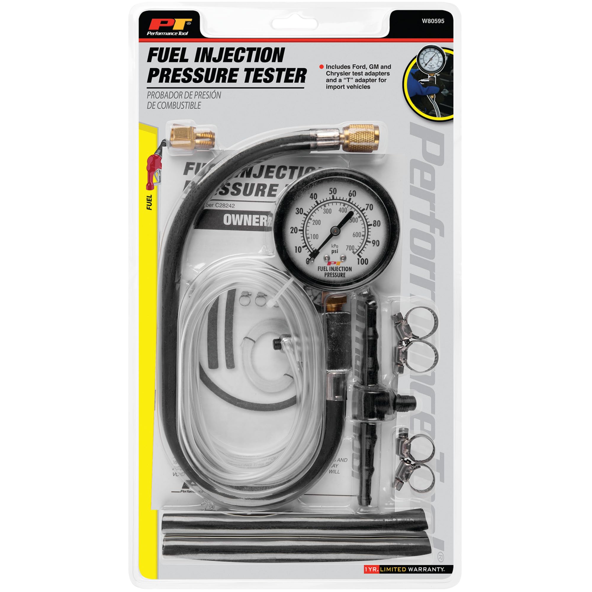 Fuel Injection Pressure Tester Performance Tool W80595 - Essential Tool for Diagnosing Fuel System Issues in Vehicles