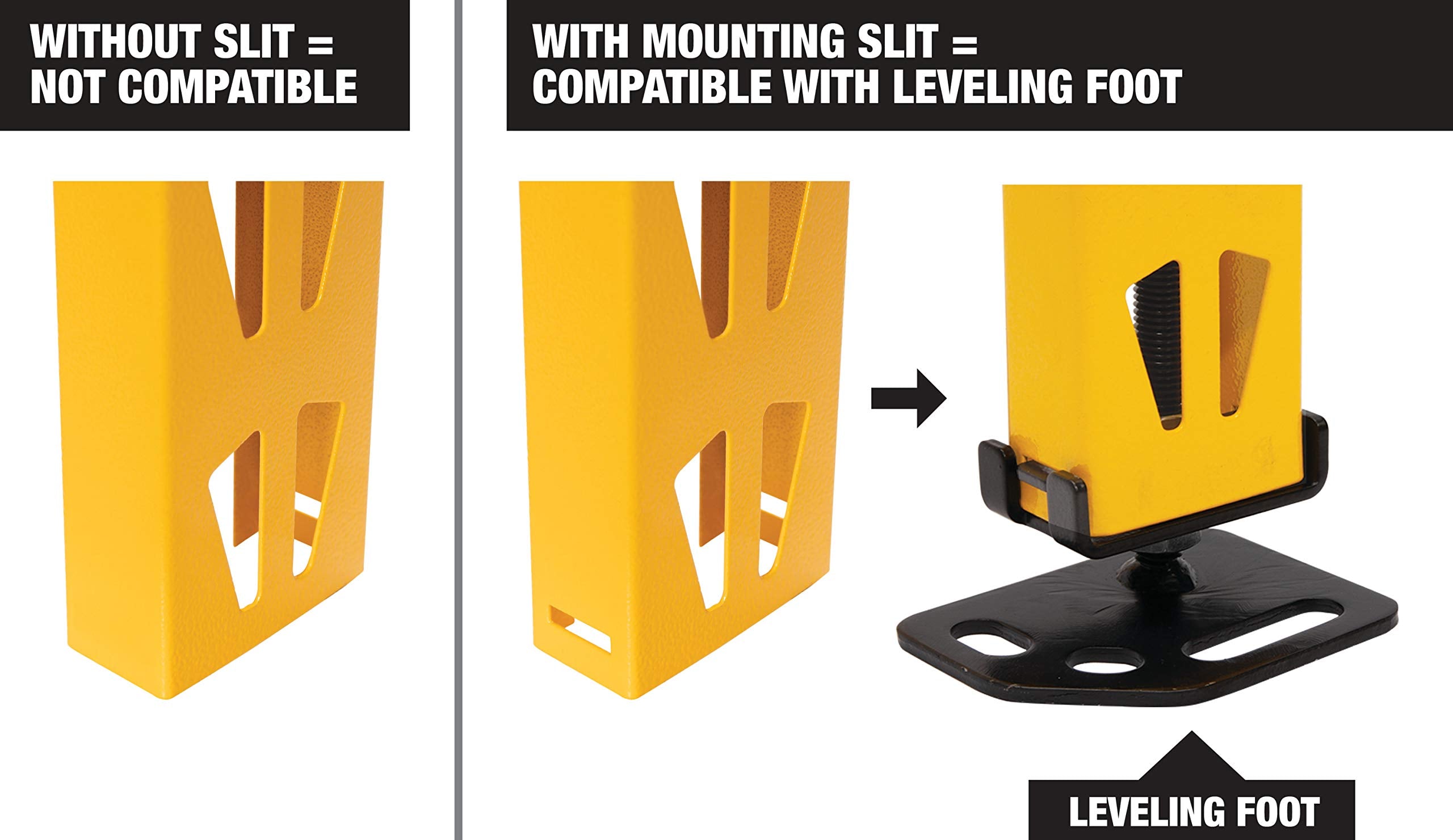 DEWALT Adjustable Shelf Leveling/Floor Anchoring Accessories Industrial Storage Racks, Durable Steel Mounting Plates, Wedge Anchors Included for Tipping Prevention