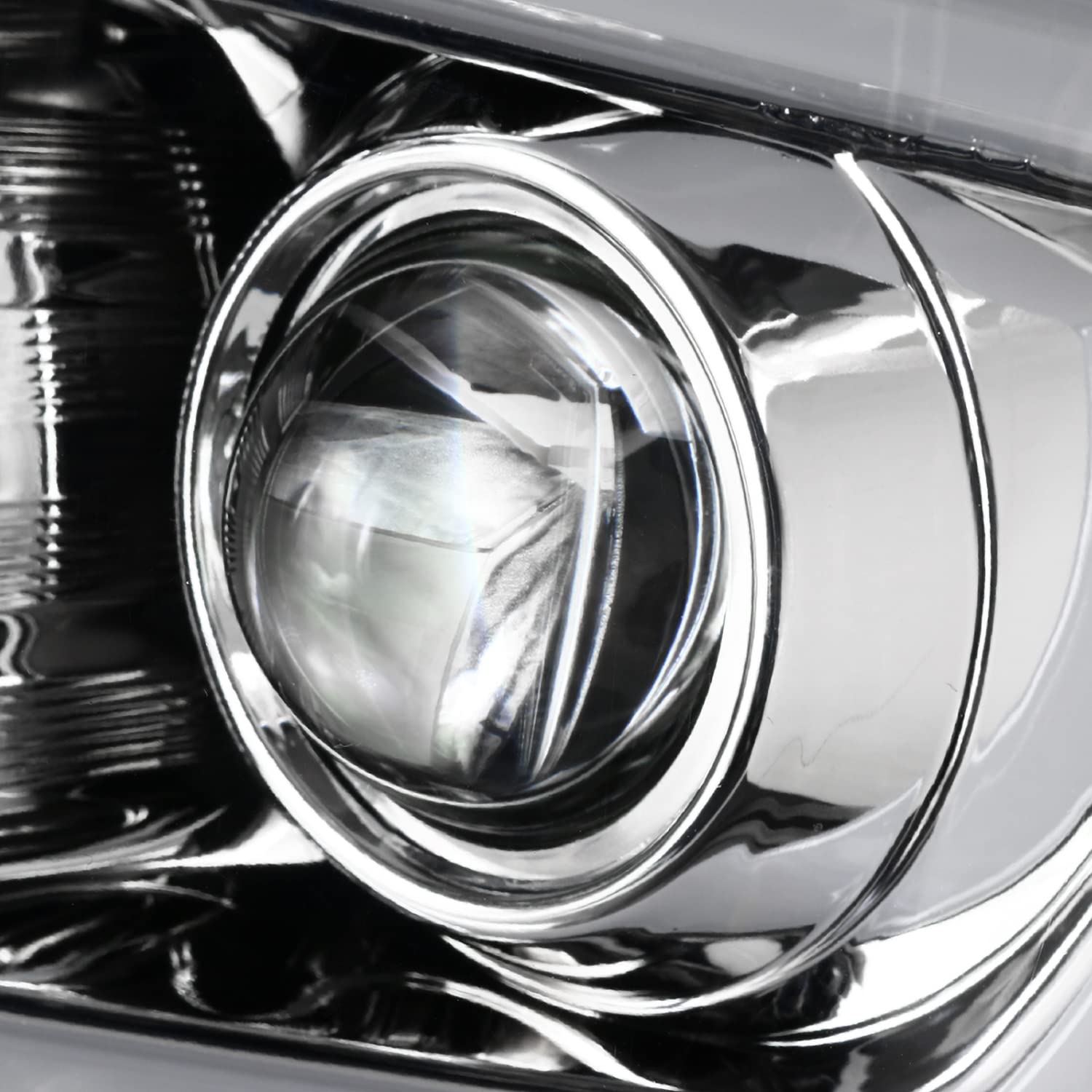 Chrome LED Light Bar Projector Headlights w/Sequential LED Signal Spec-D Tuning Compatible with 2014-2021 Toyota Tundra, Left + Right Pair Headlamps Assembly