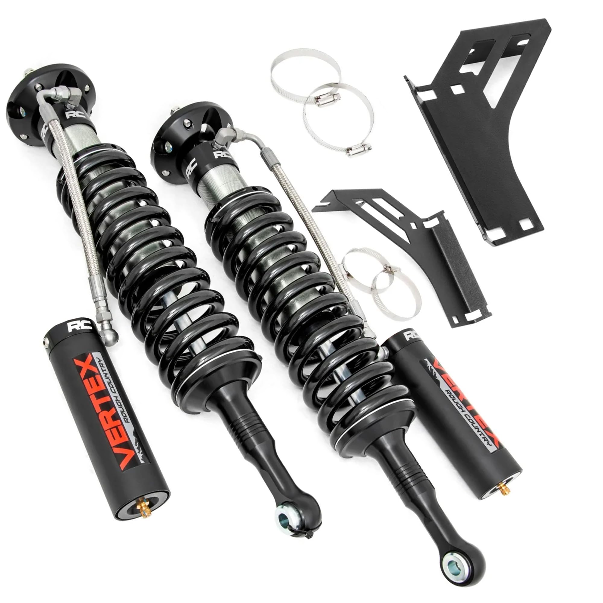 Rough Country Vertex Coilovers Remote Reservoir for Toyota 4Runner 4WD (2010-2024) - Front Suspension Lift Shocks, Fits 3" Lift
