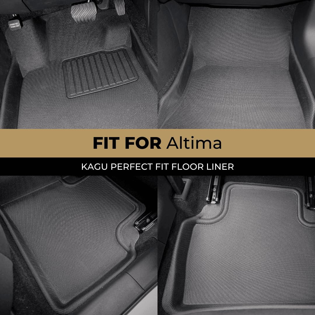 Kagu Floor Mat (Black) 3D MAXpider Custom Fit Compatible with Nissan Altima 2019-2025 - Full Set